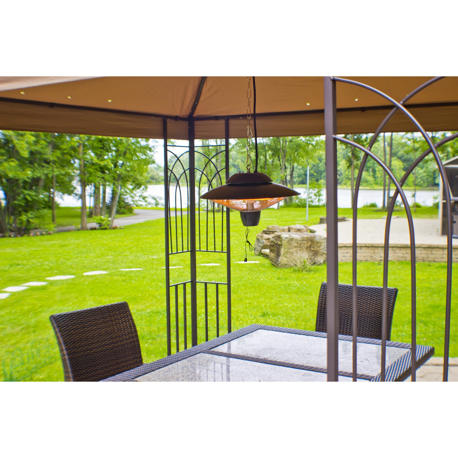 EnerG+ HEA-22000HBR Hanging Electric Infrared Heater - 5,100 BTU - Black