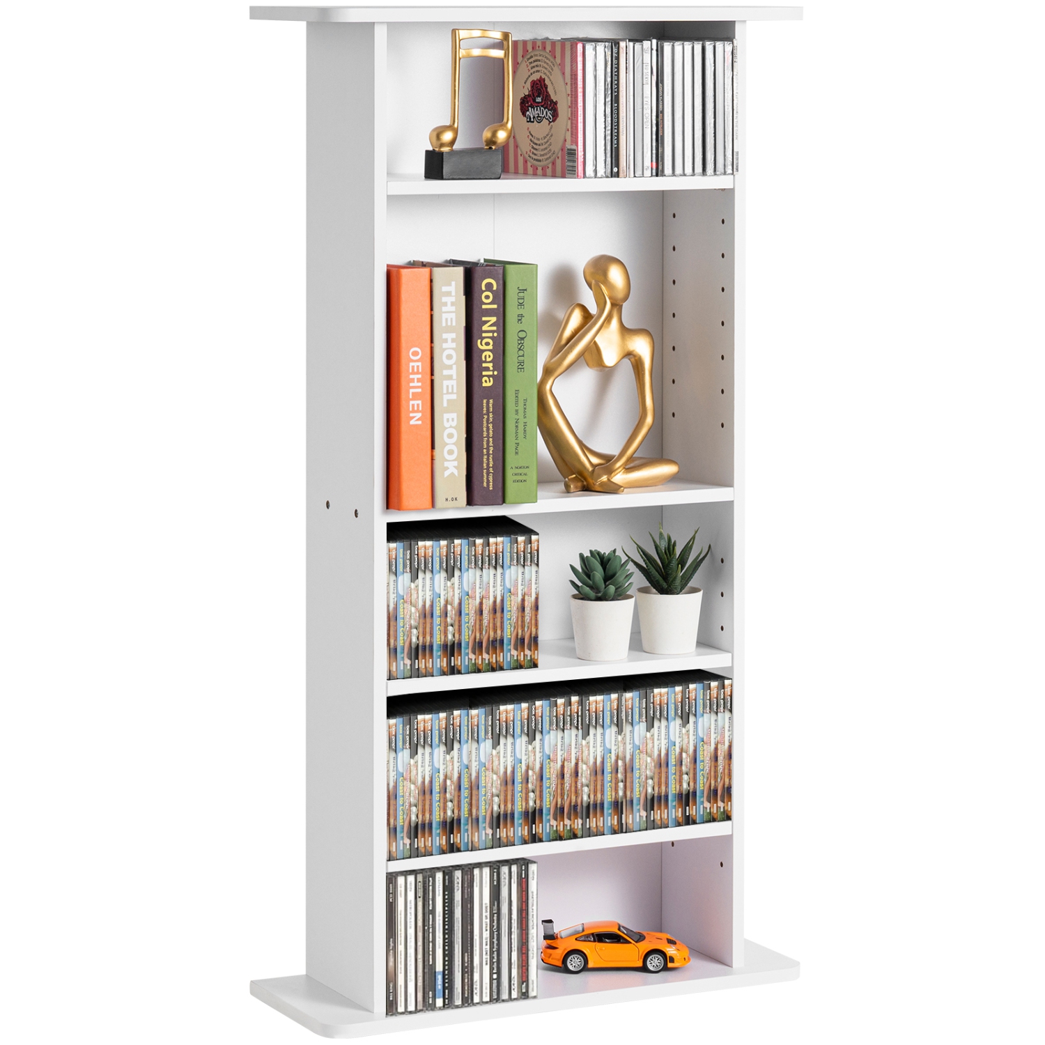 Armoire de rangement multimédia VEVOR, tablette DVD à 5 couches pouvant contenir jusqu'à 240 CD, tablettes ajustables pour CD, protège et organise la