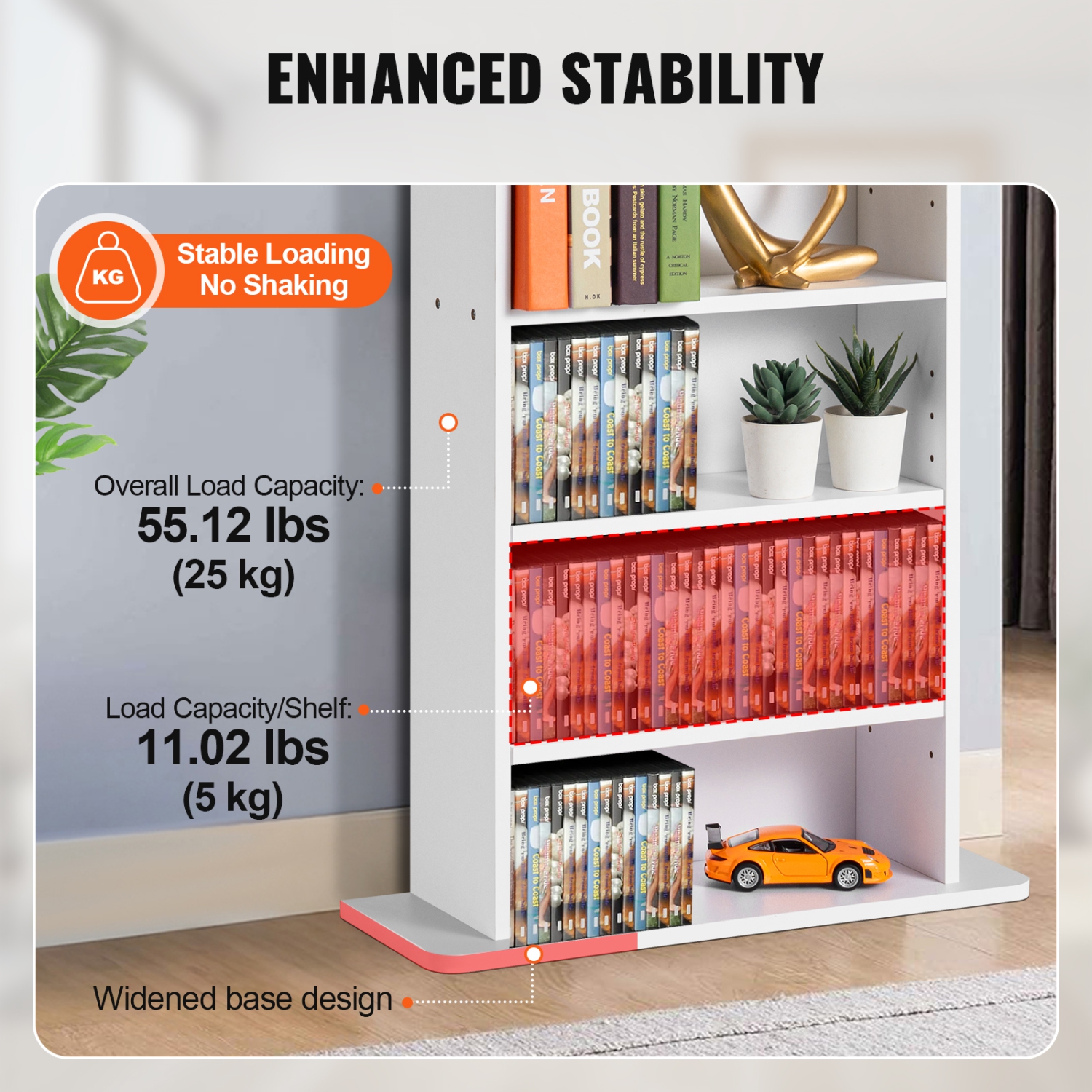 Armoire de rangement multimédia VEVOR, tablette DVD à 5 couches pouvant contenir jusqu'à 240 CD, tablettes ajustables pour CD, protège et organise la