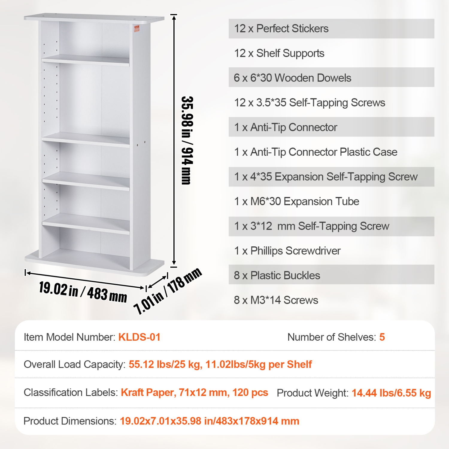 Armoire de rangement multimédia VEVOR, tablette DVD à 5 couches pouvant contenir jusqu'à 240 CD, tablettes ajustables pour CD, protège et organise la