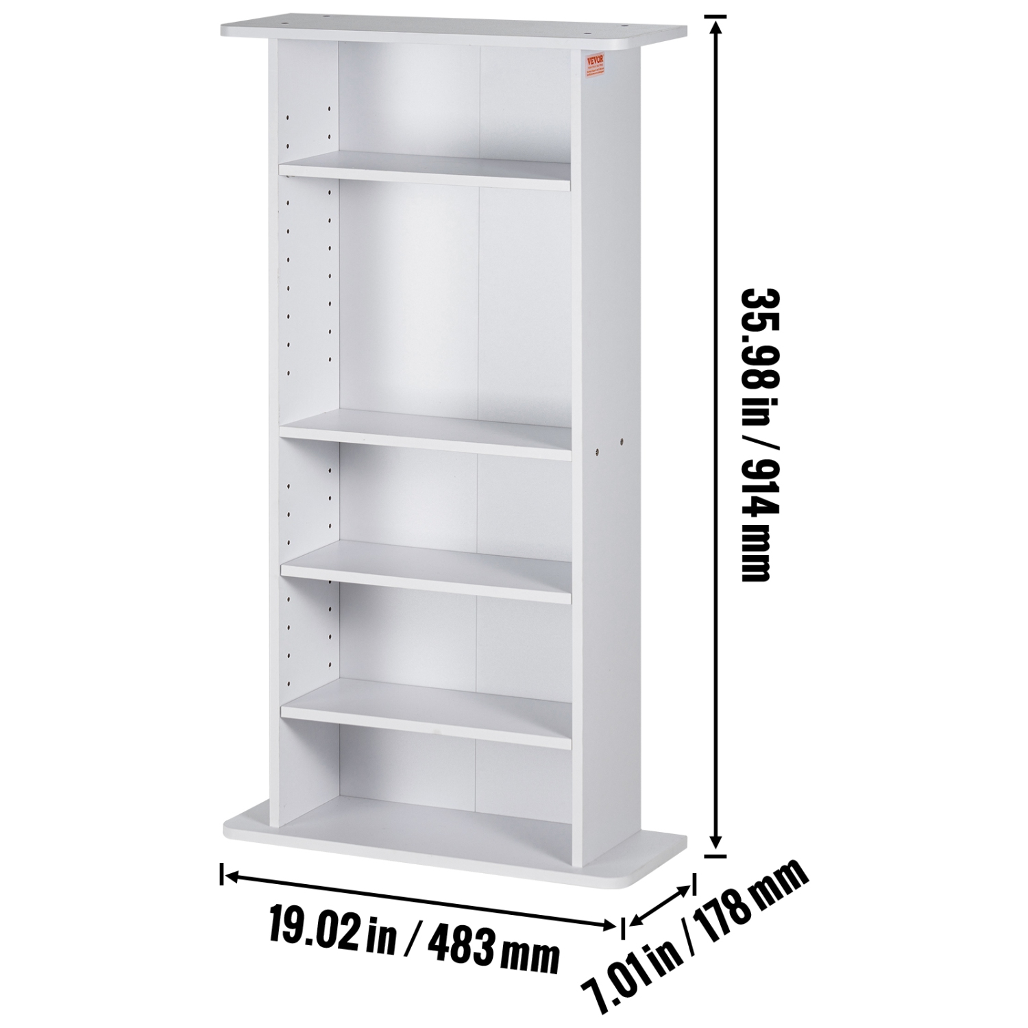 Armoire de rangement multimédia VEVOR, tablette DVD à 5 couches pouvant contenir jusqu'à 240 CD, tablettes ajustables pour CD, protège et organise la