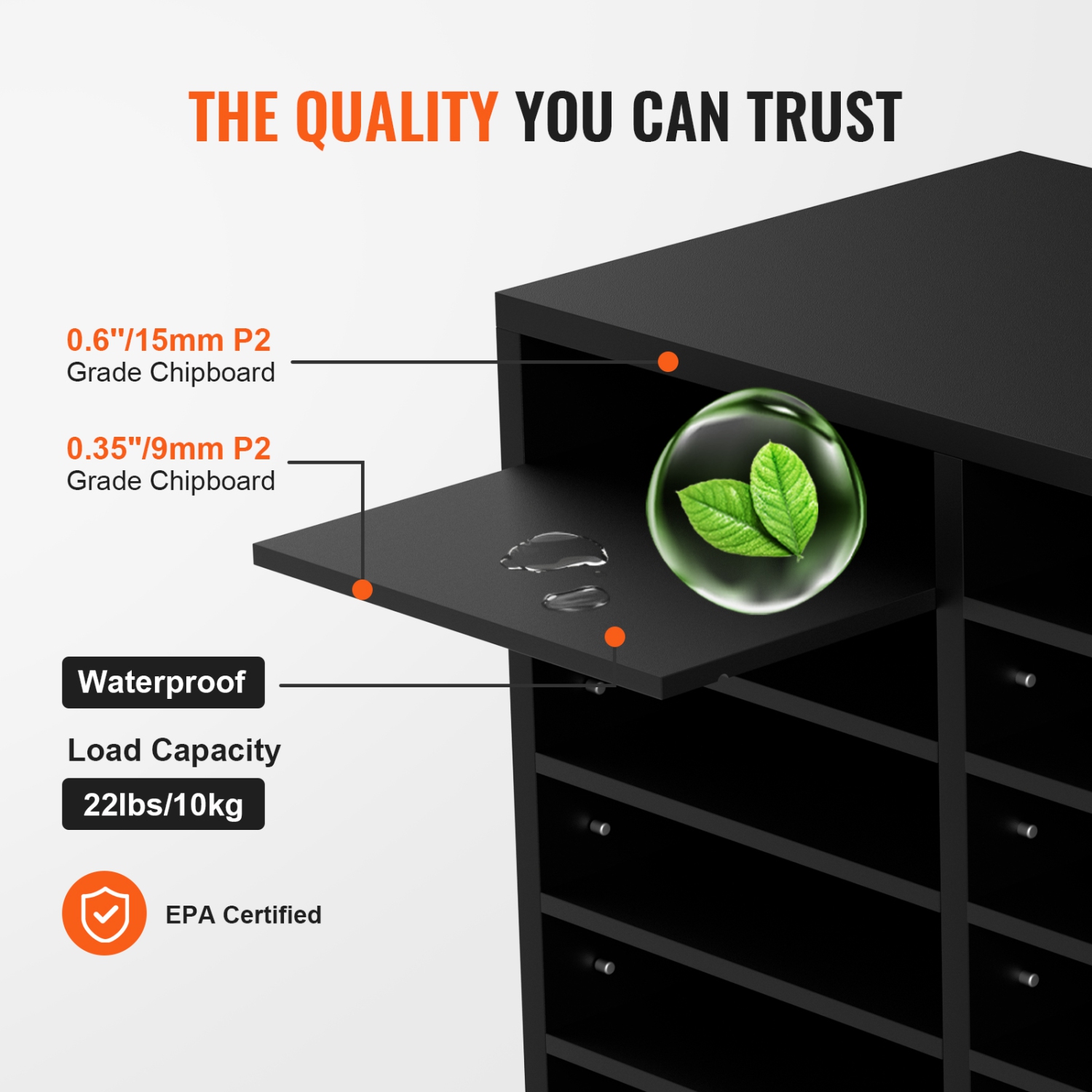 VEVOR Wood Literature Organizer, 12 Compartments, File Sorter with Removable Shelves, Mailboxes Slot for Office