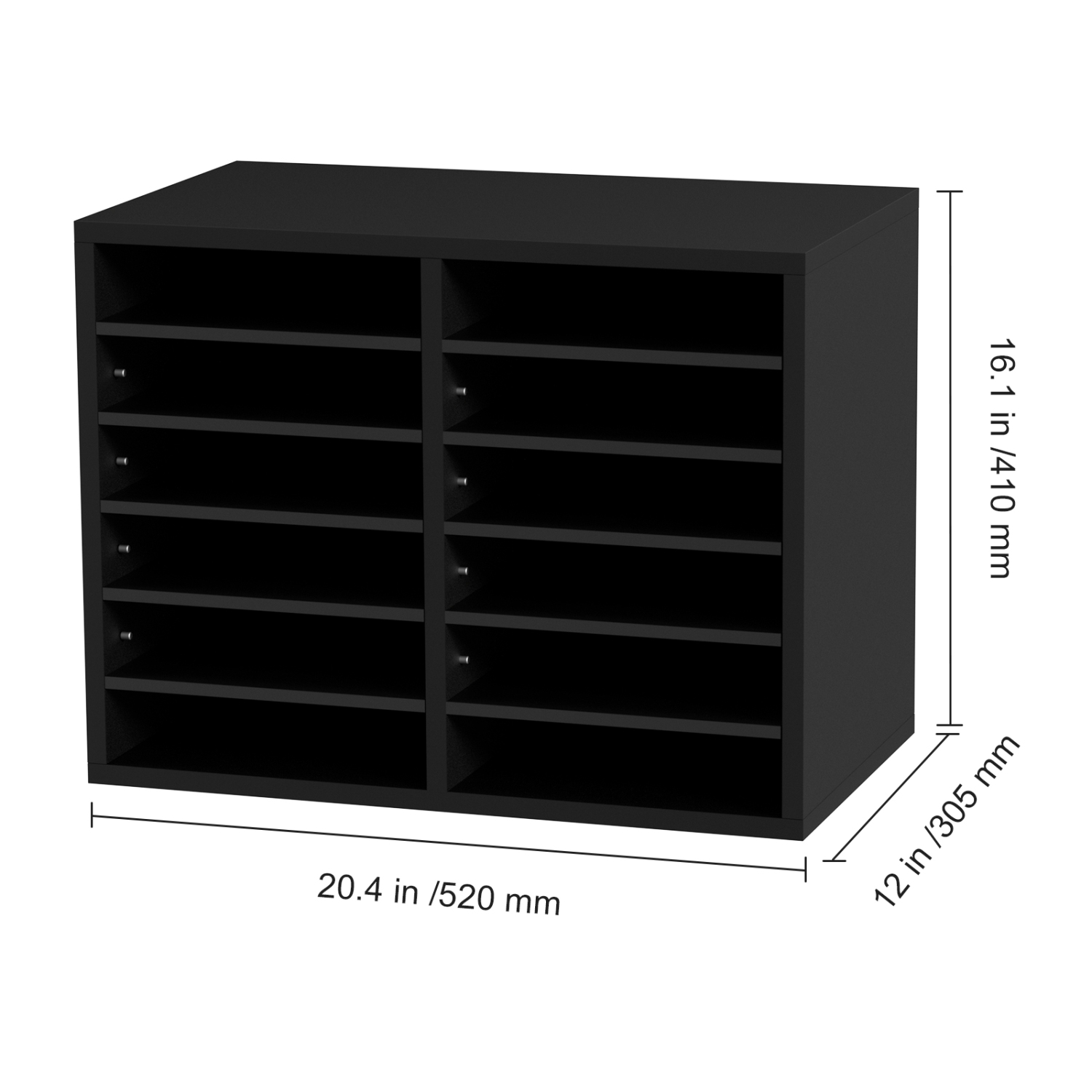 VEVOR Wood Literature Organizer, 12 Compartments, File Sorter with Removable Shelves, Mailboxes Slot for Office