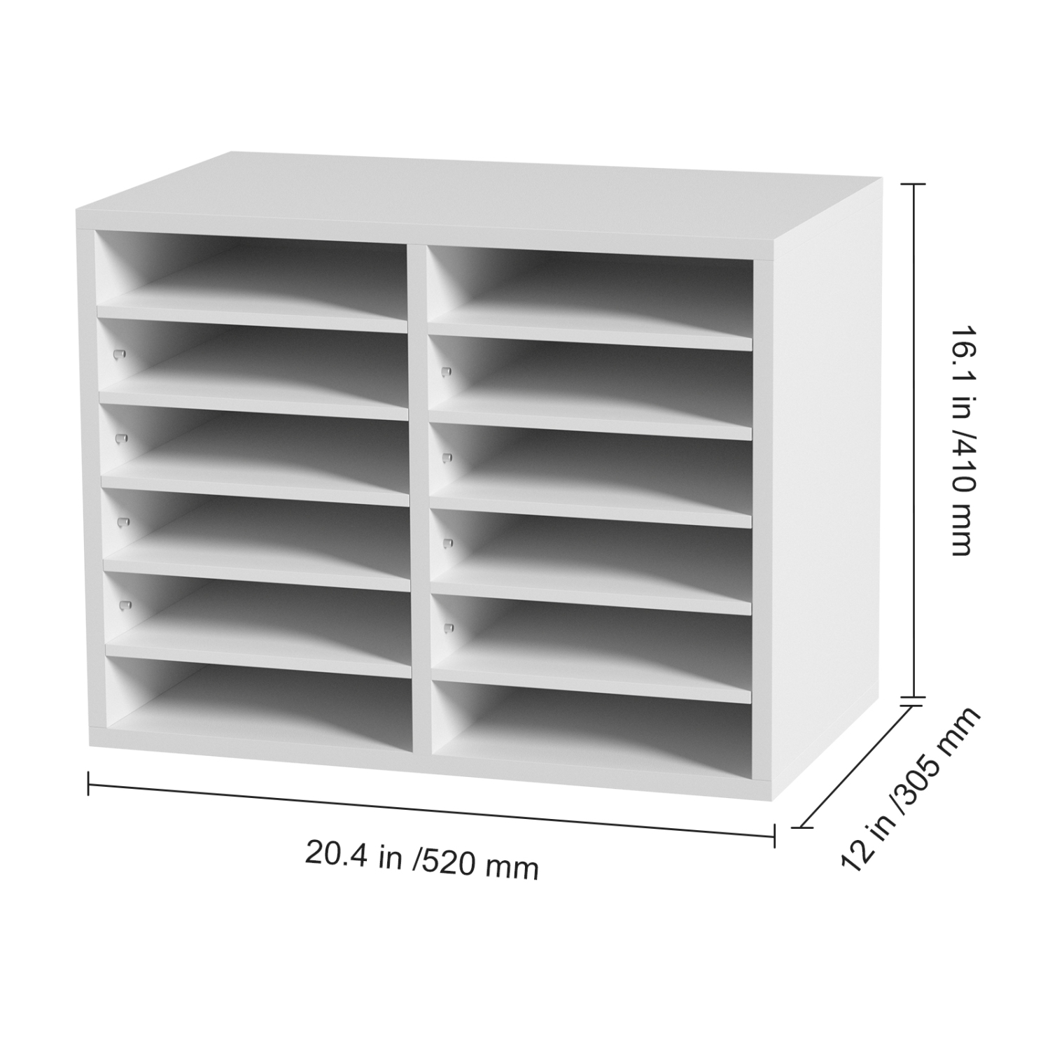 Organisateurs de documentation VEVOR, boîte aux lettres de bureau à 12 compartiments avec tablettes réglables, trieur de documents en bois
