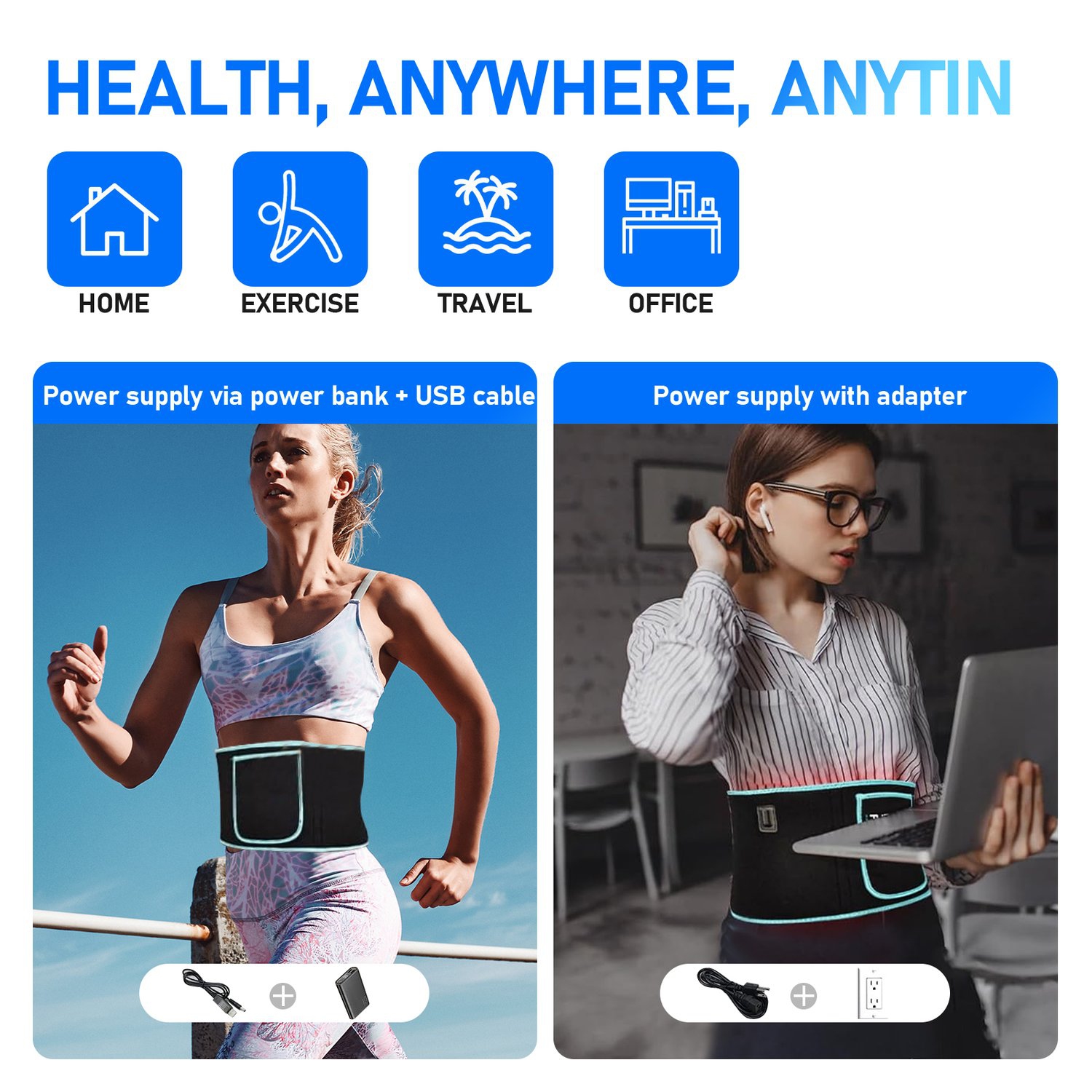 Tapis de thérapie à la lumière rouge, rouge et infrarouge pour thérapie de la lumière flexible, enveloppe thérapeutique en profondeur avec minuterie