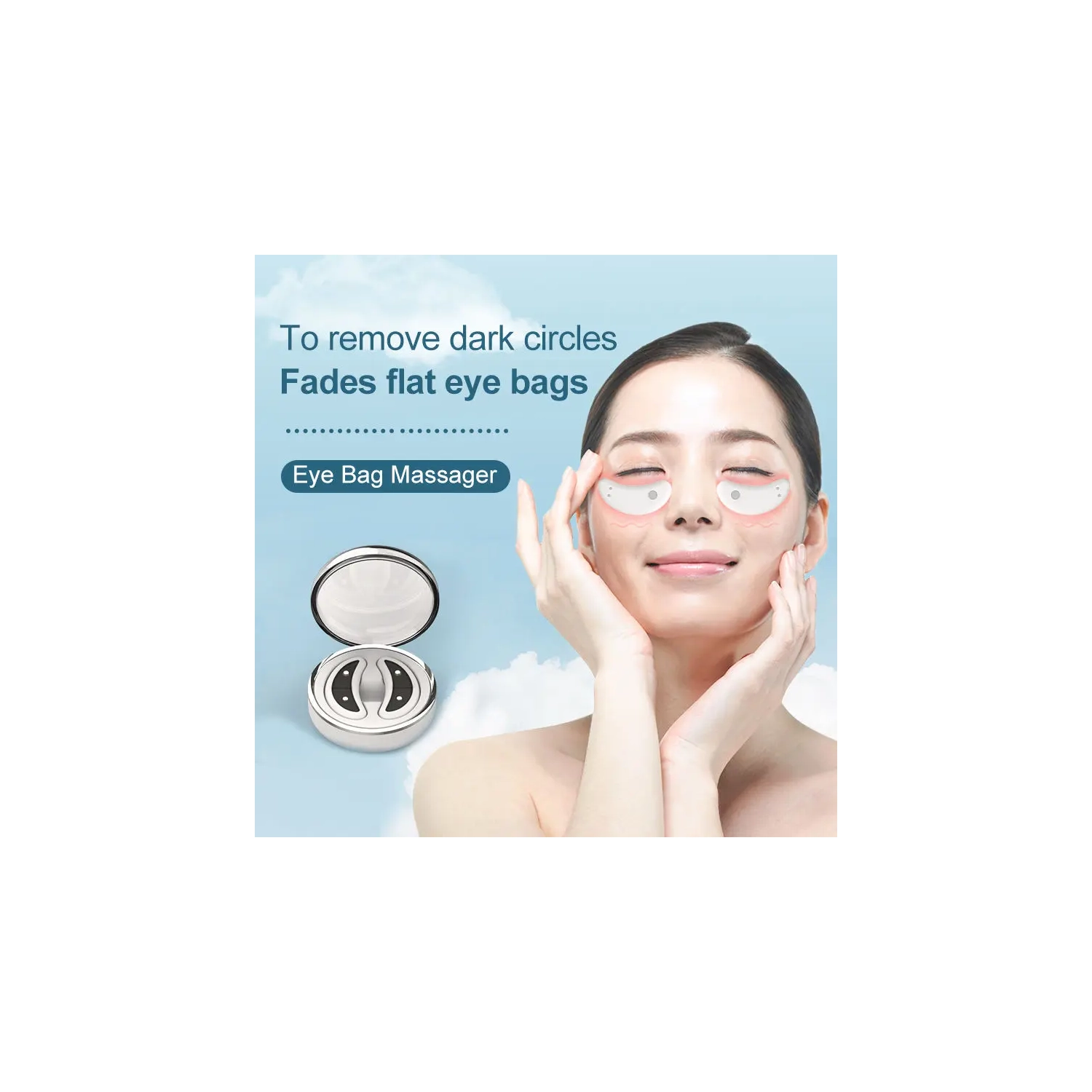 EMS Eye Massager Relief Eye Facial Relaxation Tool Electric Red Light Eye Heating Pad Black Eye Bag Removal Anti-Wrinkle