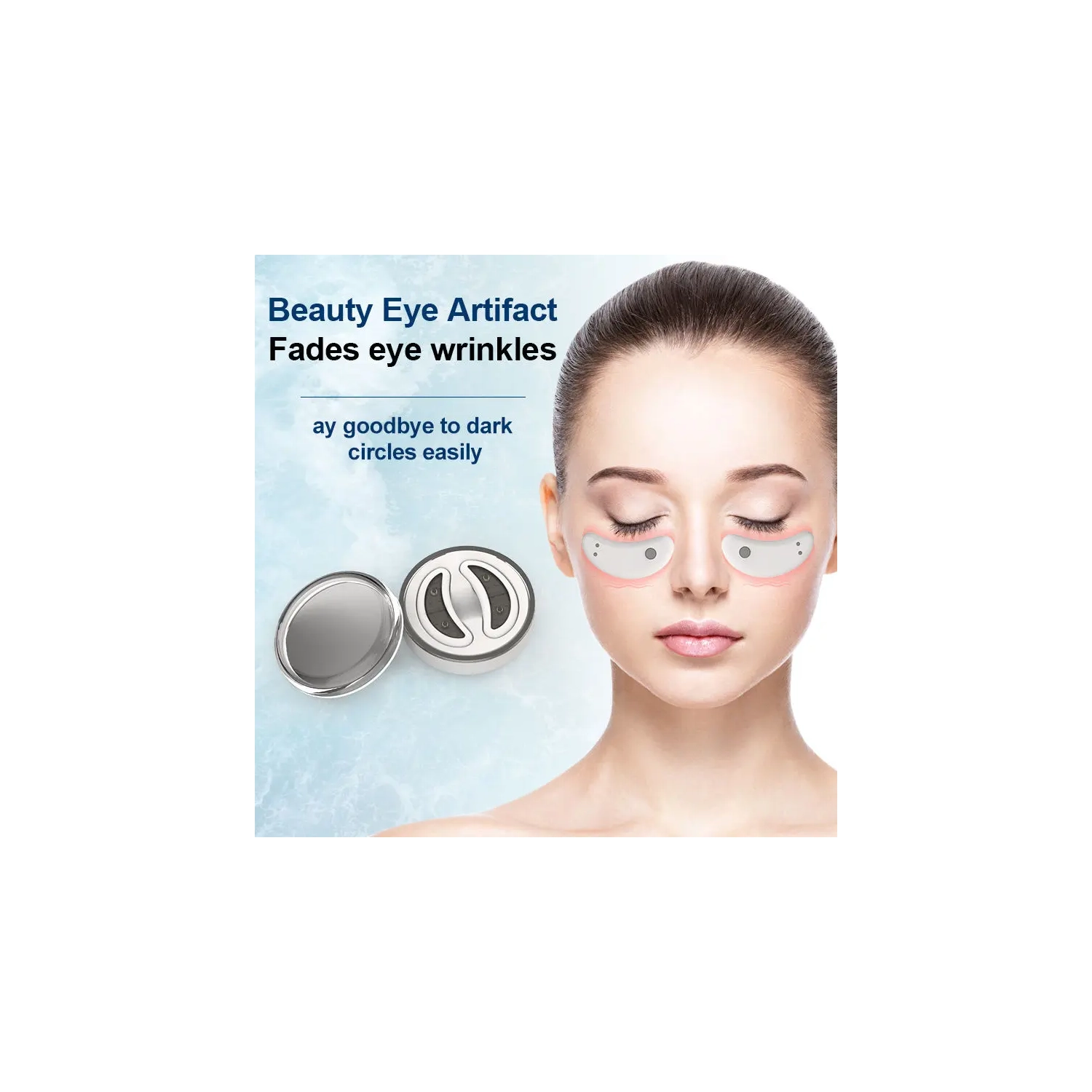 EMS Eye Massager Relief Eye Facial Relaxation Tool Electric Red Light Eye Heating Pad Black Eye Bag Removal Anti-Wrinkle