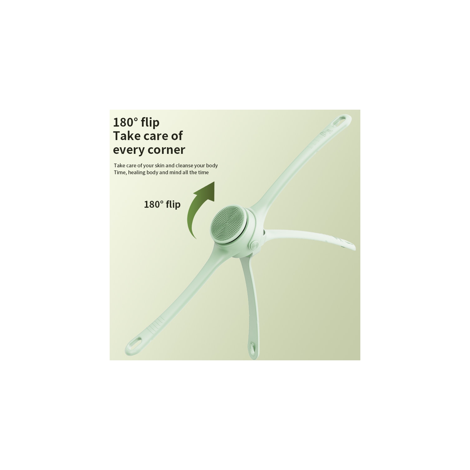 Body Scrubber Bath Brush, Electric Body Brush for Shower Back Scrubber, Dual Handle and a Rotating Skin Brush with 3 Brush Heads