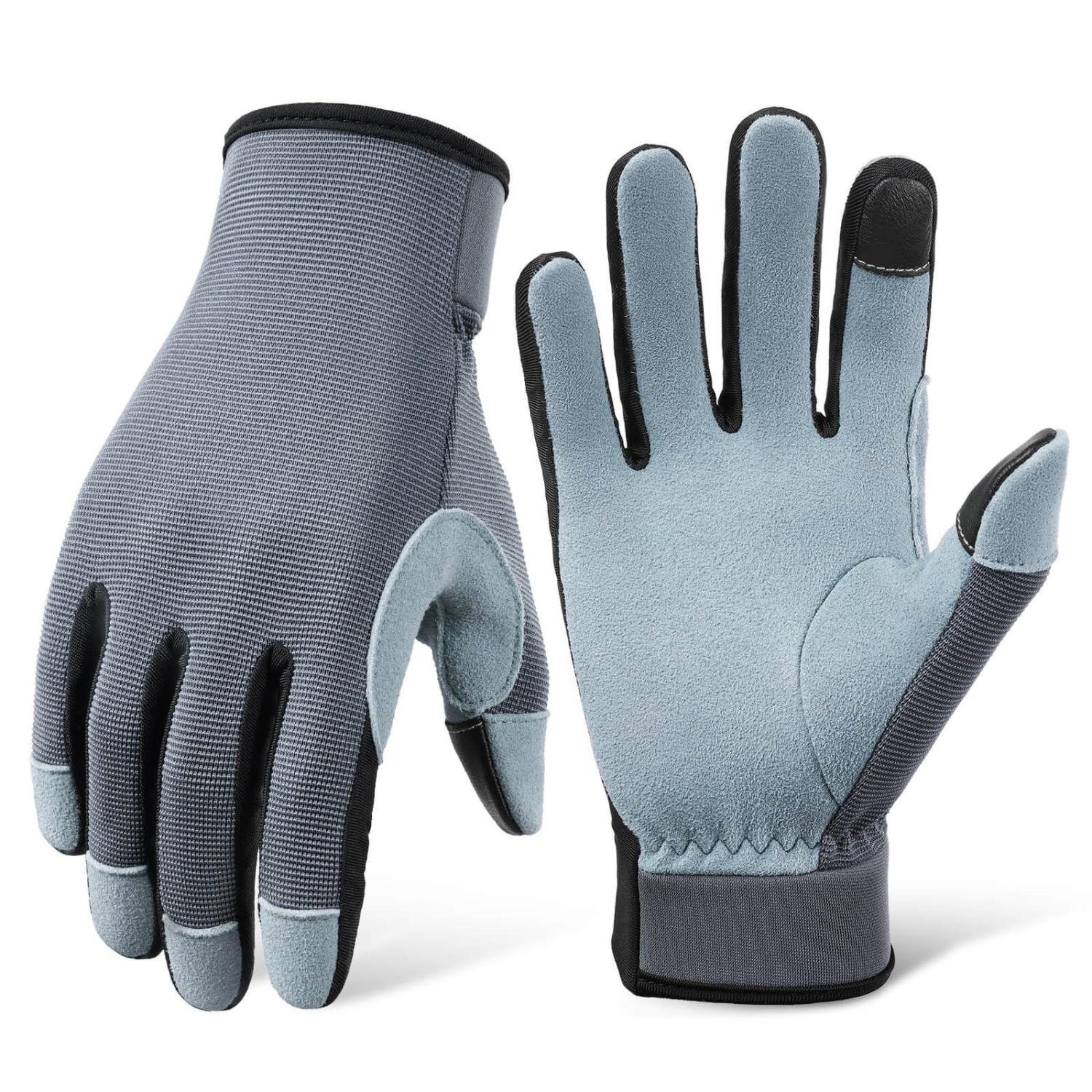 Gants de travail légers, écran tactile Flex, cuir de daim, gants de jardinage pour le travail de jardin, le jardinage, le cyclisme, le bricolage et