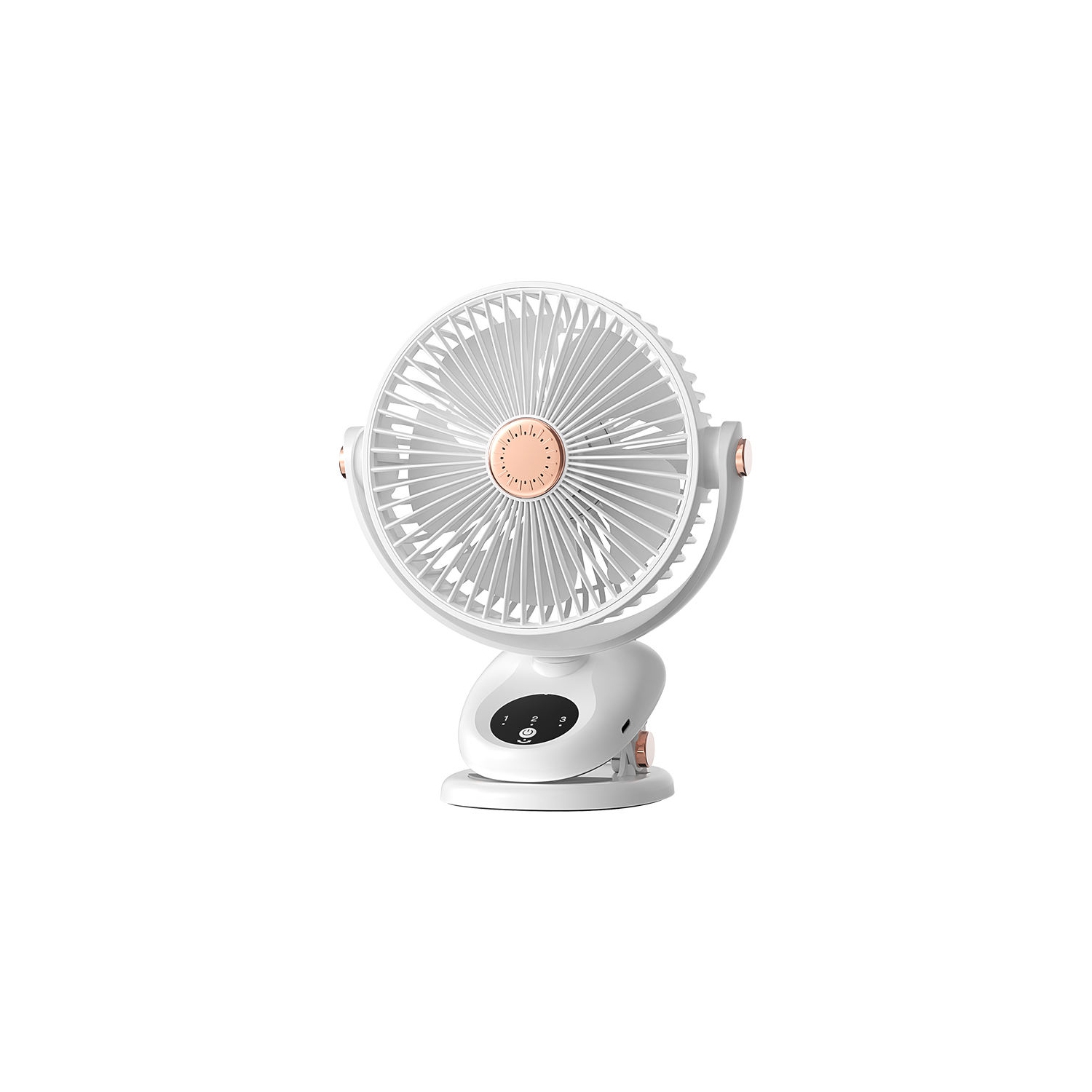Ventilateur de voyage portatif, ventilateur suspendu léger multifonctionnel, ventilateur de table à 5 vitesses avec pince, recharge USB avec lampe