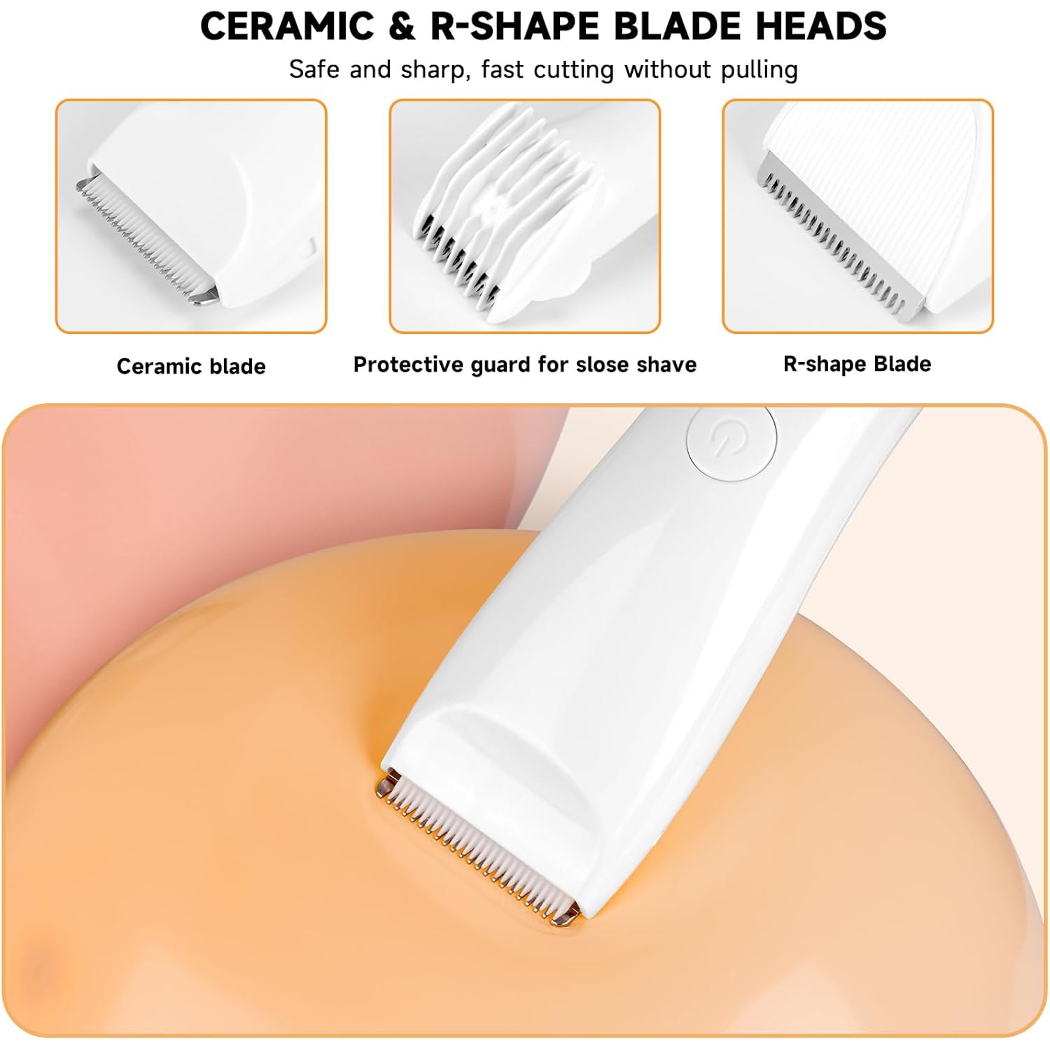 Tondeuse Bikini pour femmes Rasoir électrique sans entailles et irritation, Trousse de tondeuse pour le corps étanche pour femmes, Outil de retrait