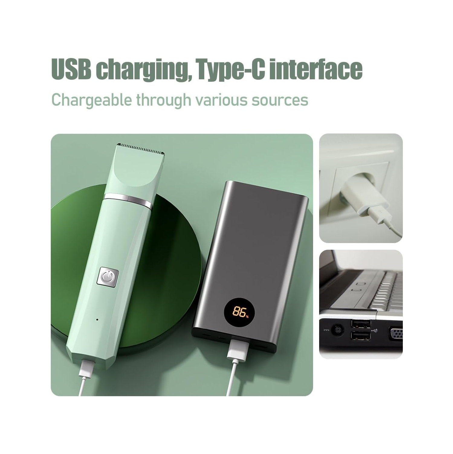 Pet Hair Shaver,Hair Clippers Set for Dog Cat,Cordless Pets Clippers,Low Noise Pet Clippers with 4 Trimmer Blades,Electric Dog Hair Trimmer for