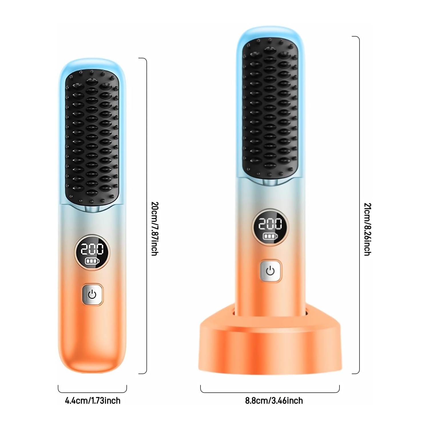 Fer plat sans fil, mini peigne chauffant portatif avec 5 réglages de température pour la maison et les voyages