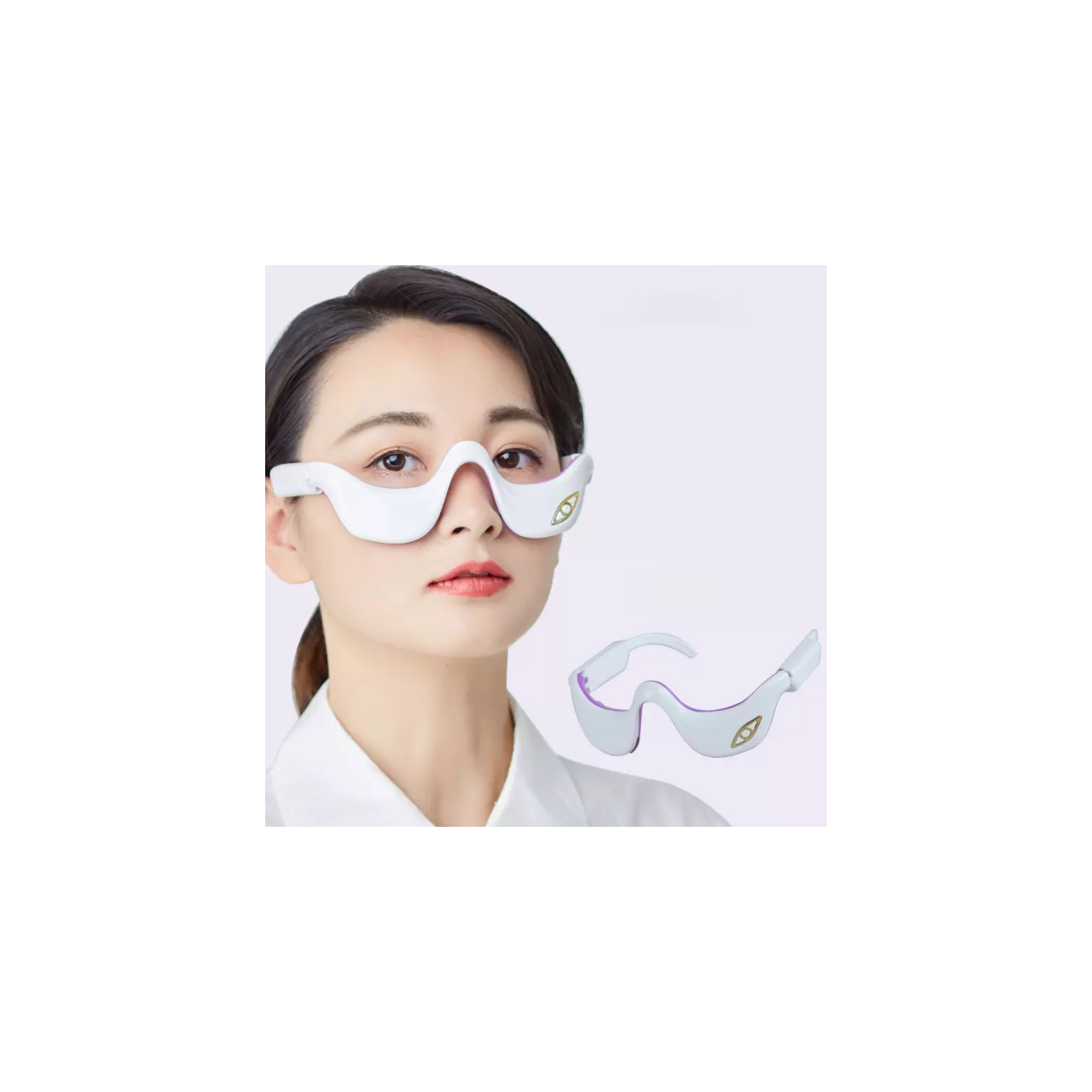 Under Eye Red Light Therapy Glasses,EMS Microcurrent Eye Massage Device,Eye Massager for Eye Bags Dark Circles,Infrared Eye Skin Care Device