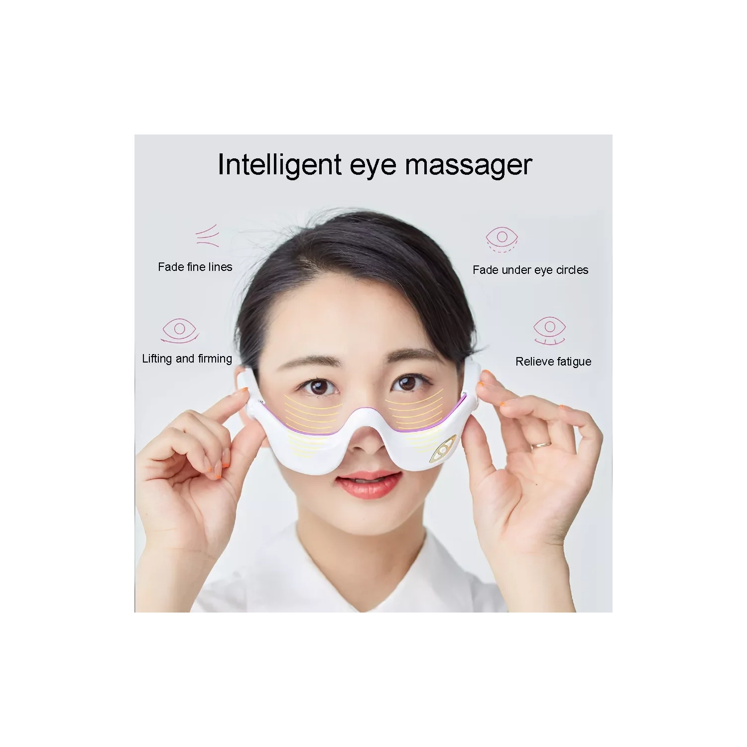 Under Eye Red Light Therapy Glasses,EMS Microcurrent Eye Massage Device,Eye Massager for Eye Bags Dark Circles,Infrared Eye Skin Care Device