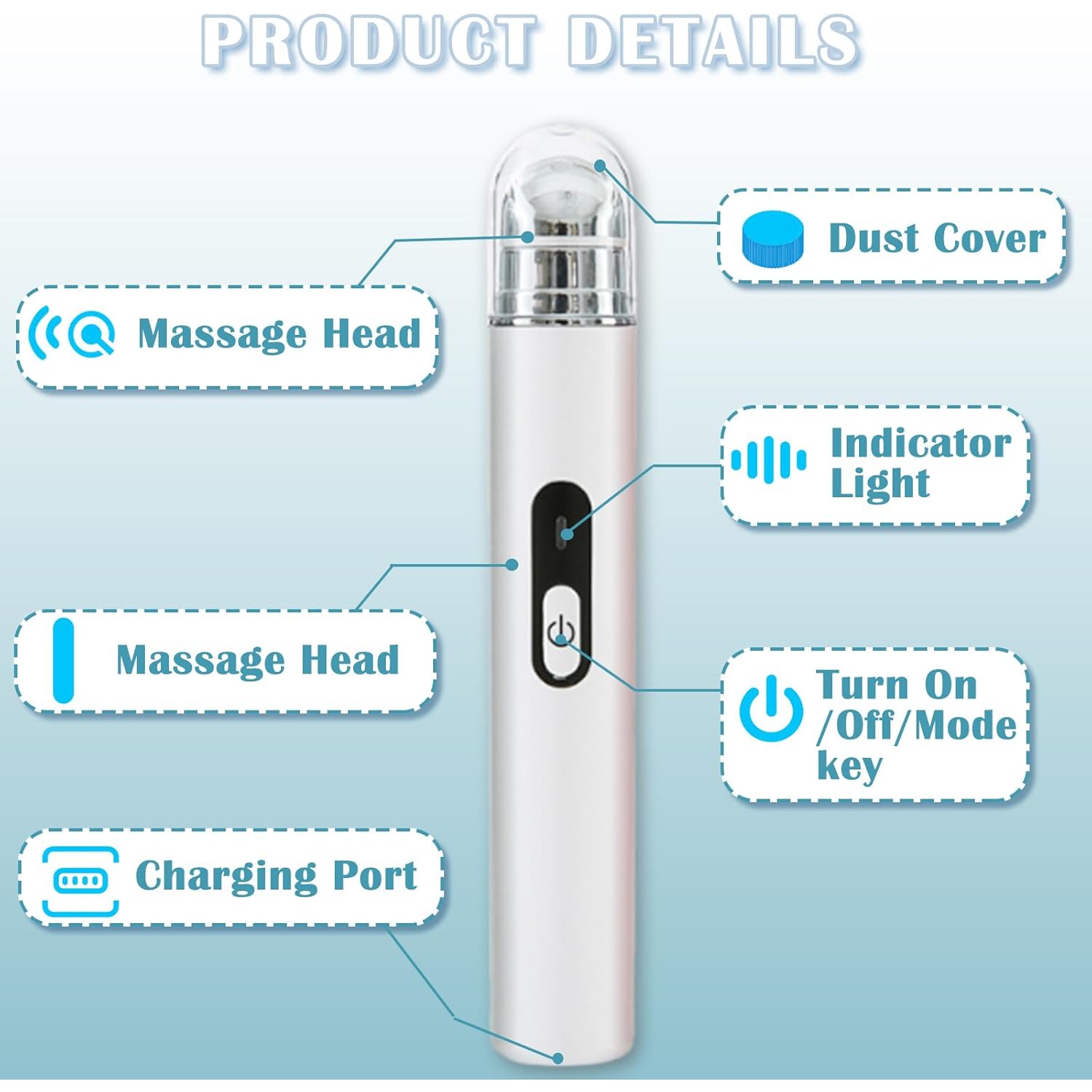 Eye Lift Wand Rechargeable Eye Massager Tool for Dark Circles Eye Bags Puffiness Under Eyes Massager for Lines Wrinkles Heated Eye Massager Wand Anti