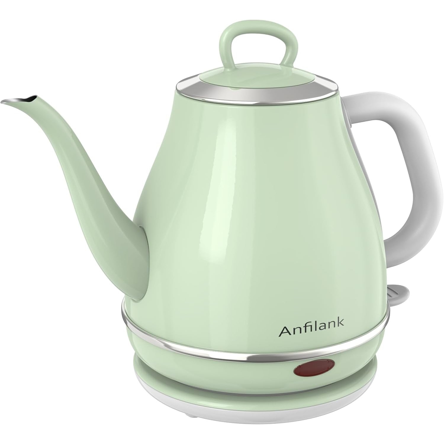Anfilank Electric Gooseneck Kettle, 1L 1500W Fast Boil, Stainless Steel, Green