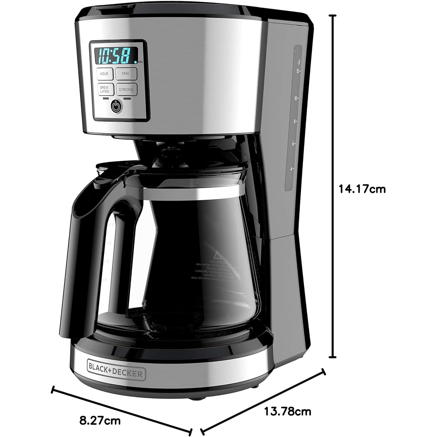 BLACK+DECKER 12-Cup Programmable Coffee Maker, Stainless Steel- Silver
