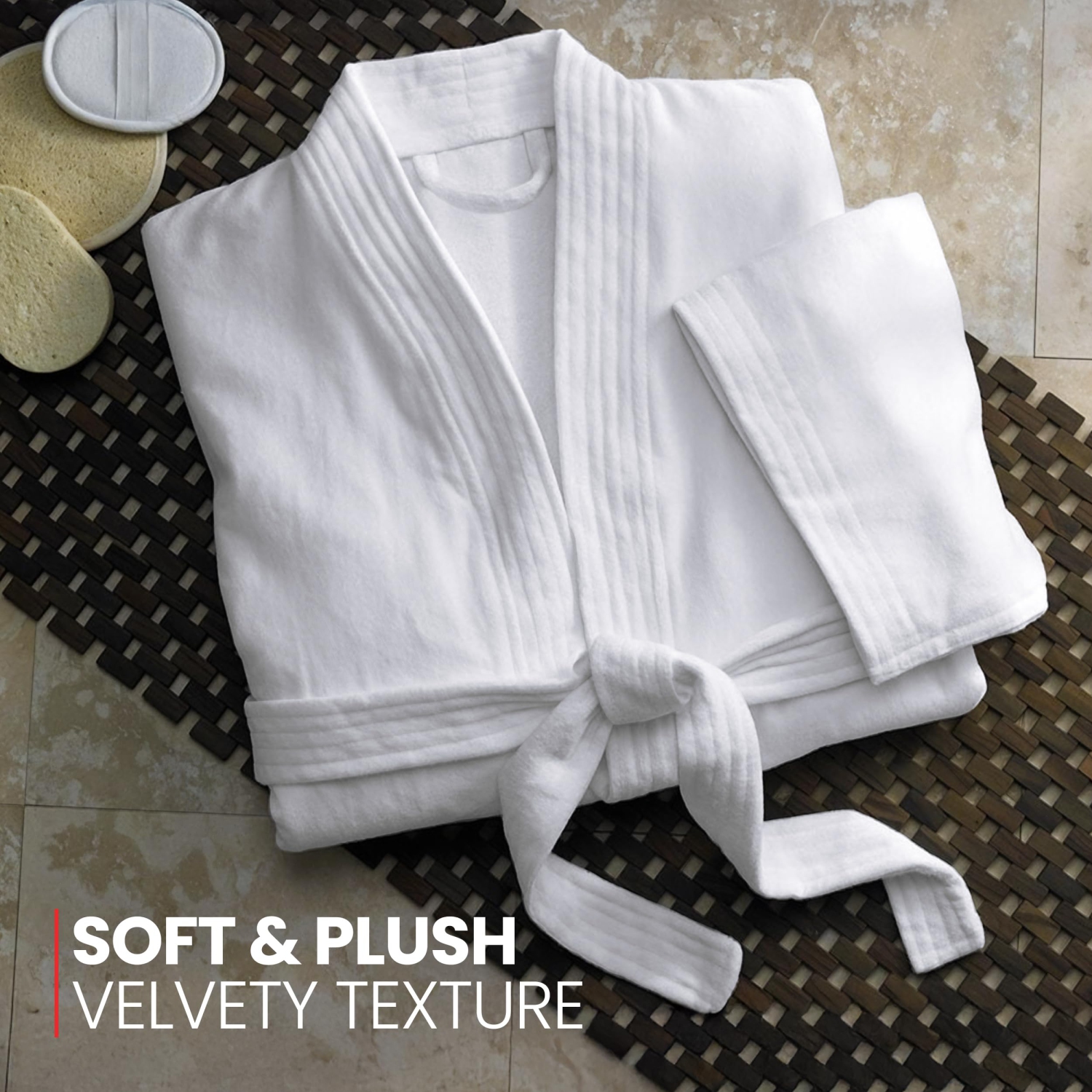 Canadian Linen Luxury Velour Kimono Bathrobes for Women Shower Bath Soft Absorbent Cotton Spa Salons Soft Plush for Hotel Lounge Robes, X-Large, White