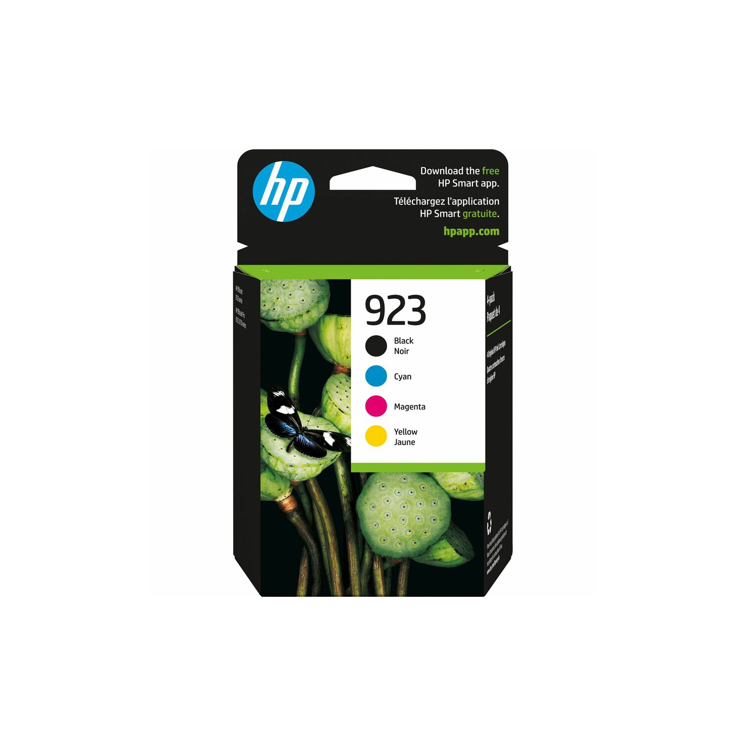 Paquet de 4 cartouches d'encre couleur/noire HP 923