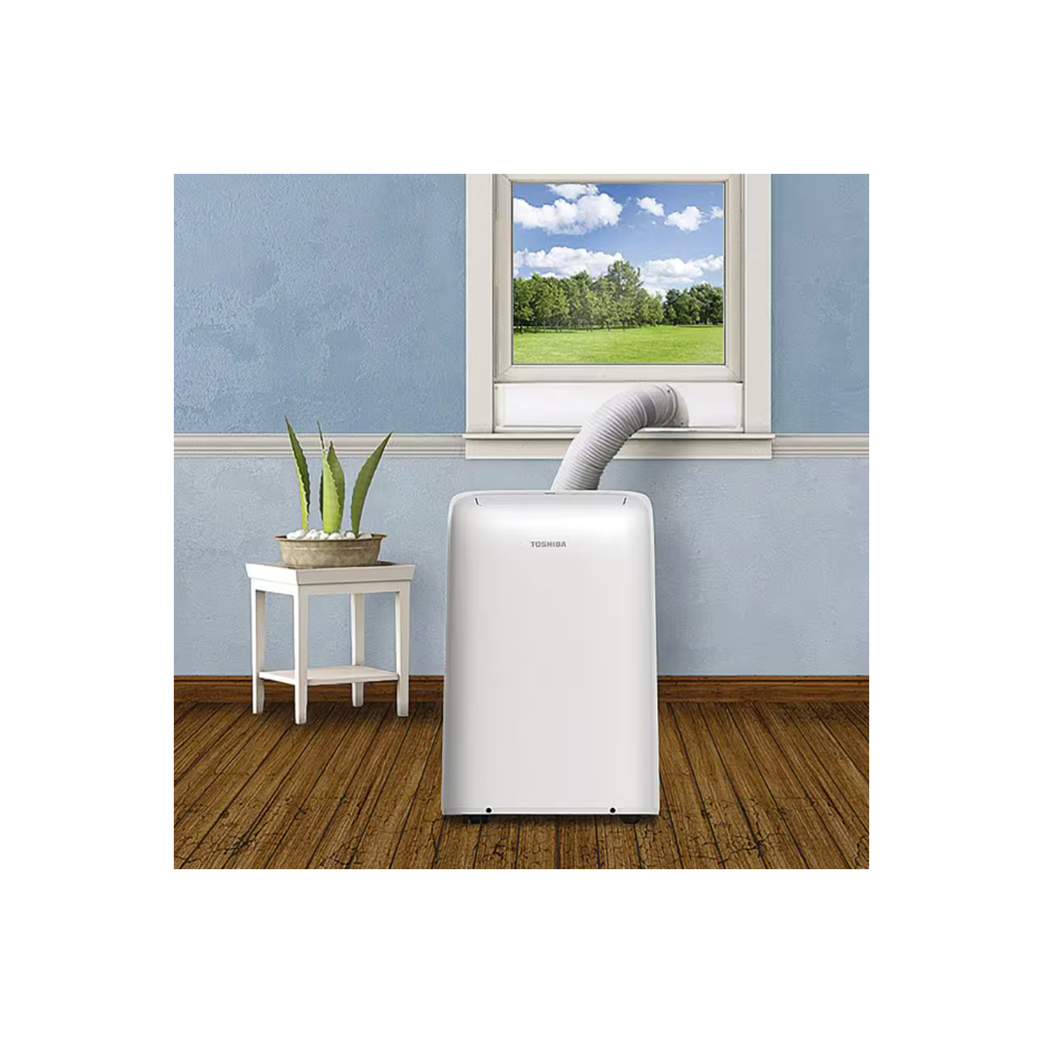 Refurbished Good- Toshiba PD1213CWRU 8,000 BTU Portable Air Conditioner with Dehumidifier, White