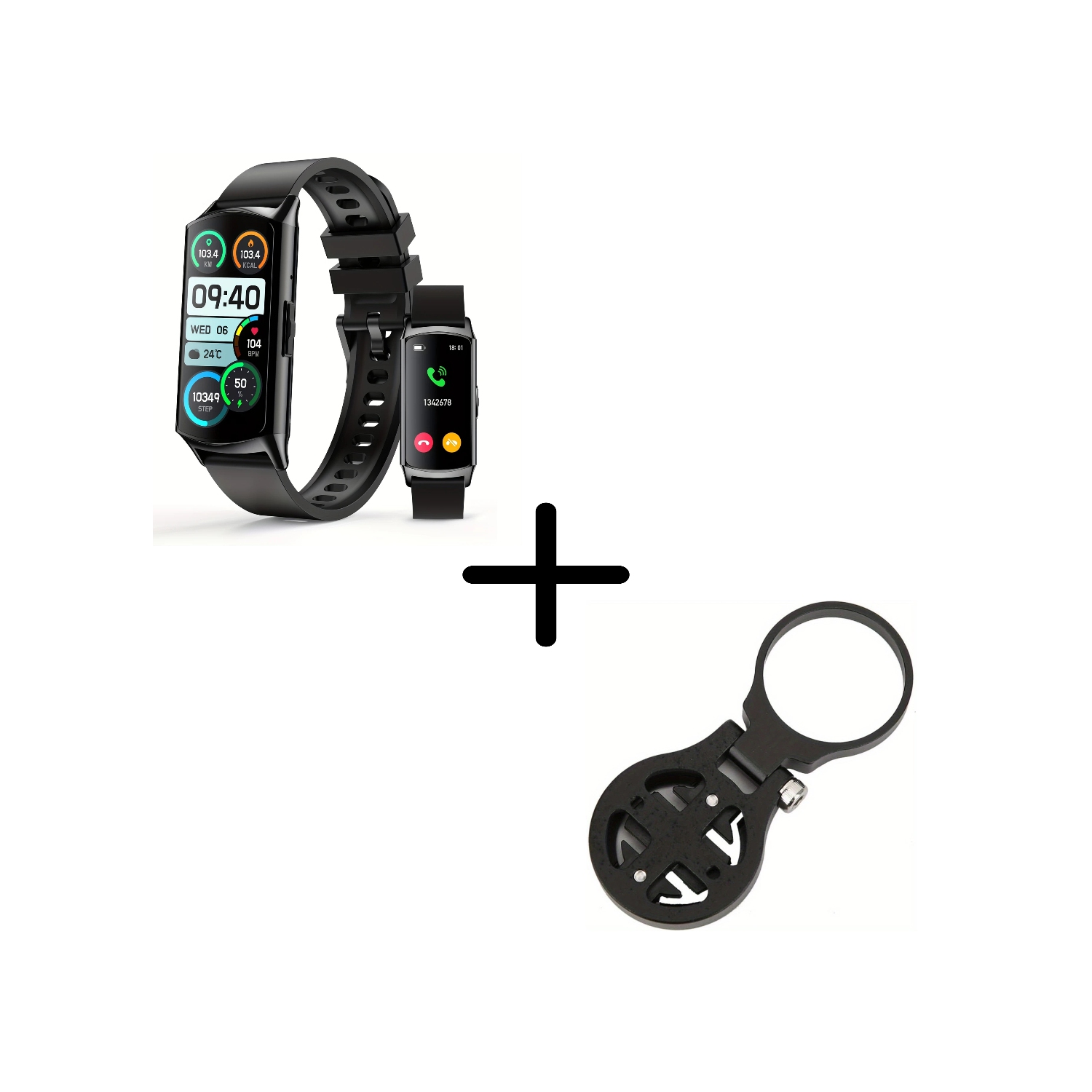 Montre intelligente, moniteur d'activité avec écran AMOLED, multifonctions pour hommes et femmes + support pour odomètre léger pour le vélo
