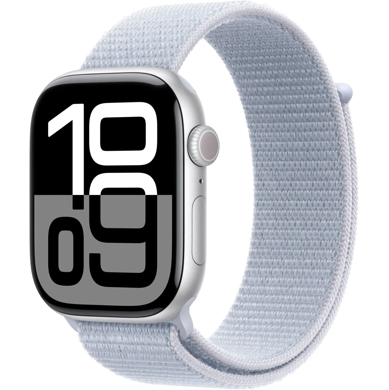 Apple montre Series 10 (GPS + Cellulaire) 46mm Boîtier en aluminium argenté avec boucle de sport Cloud Bleu - NEW