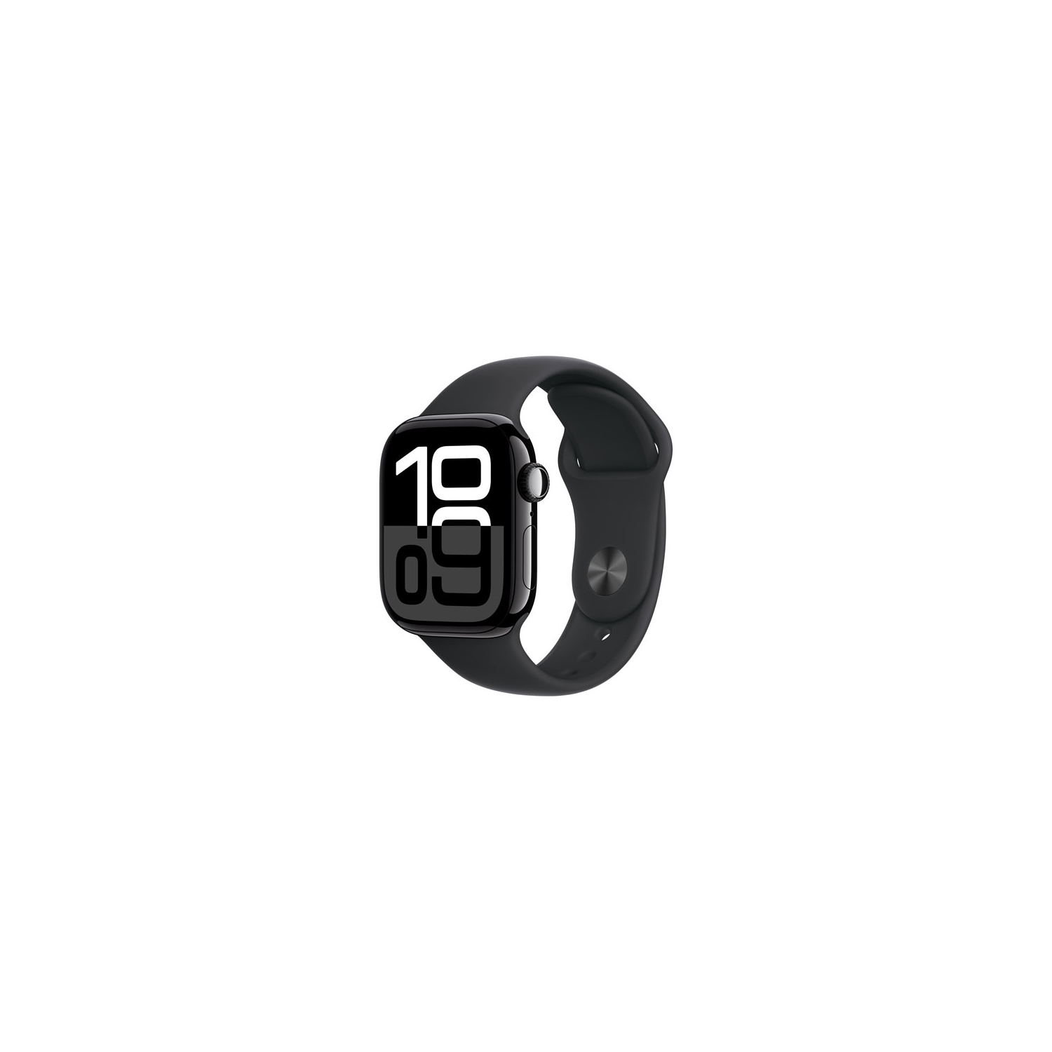 Apple Watch Series 10 42mm Jet Black Aluminum Case with Black Sport Band- NEW