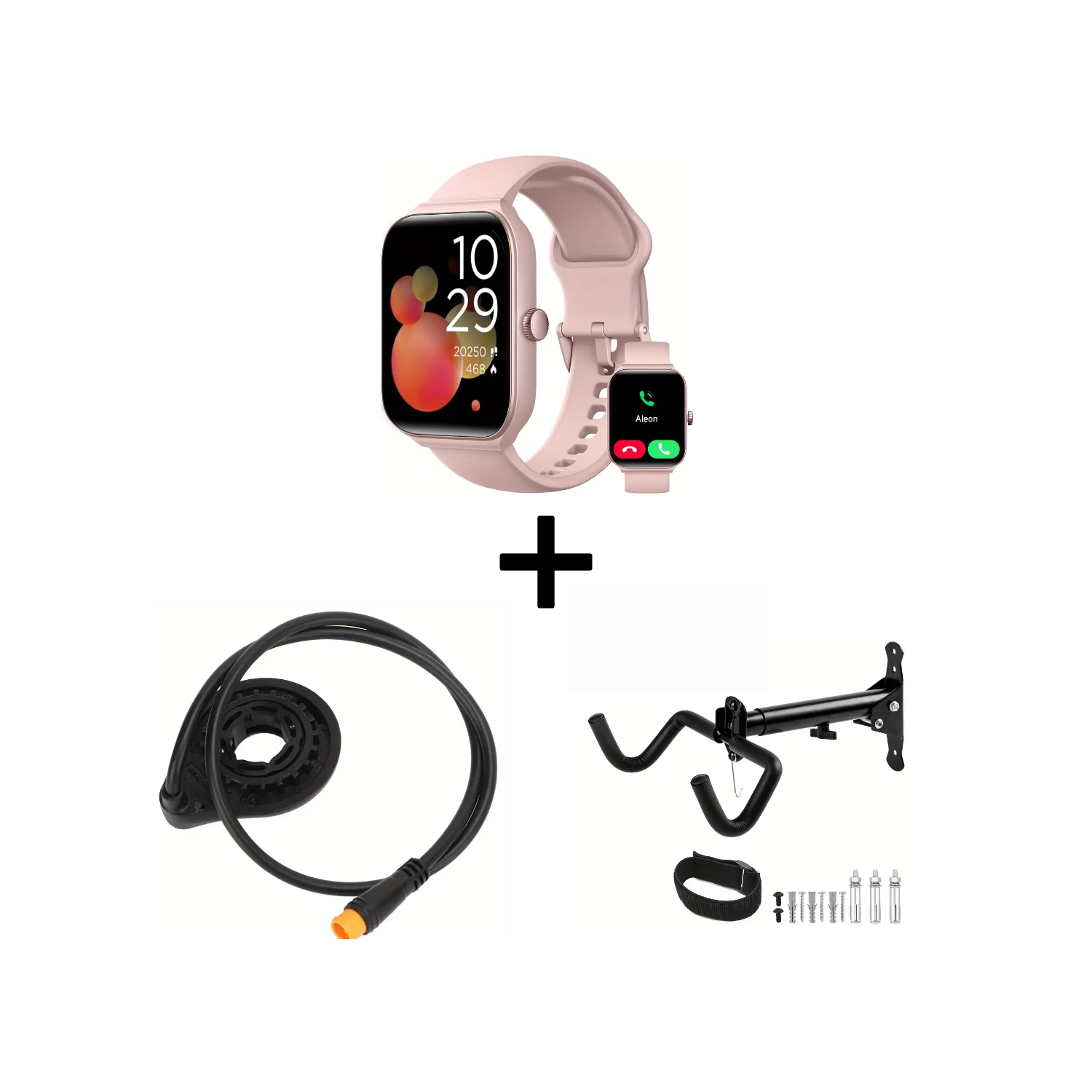 Capteur d'assistance au pédalage pour vélo électrique, montre intelligente de 1,95&nbsp;po avec 100 modes de sport, support mural réglable pour vélo