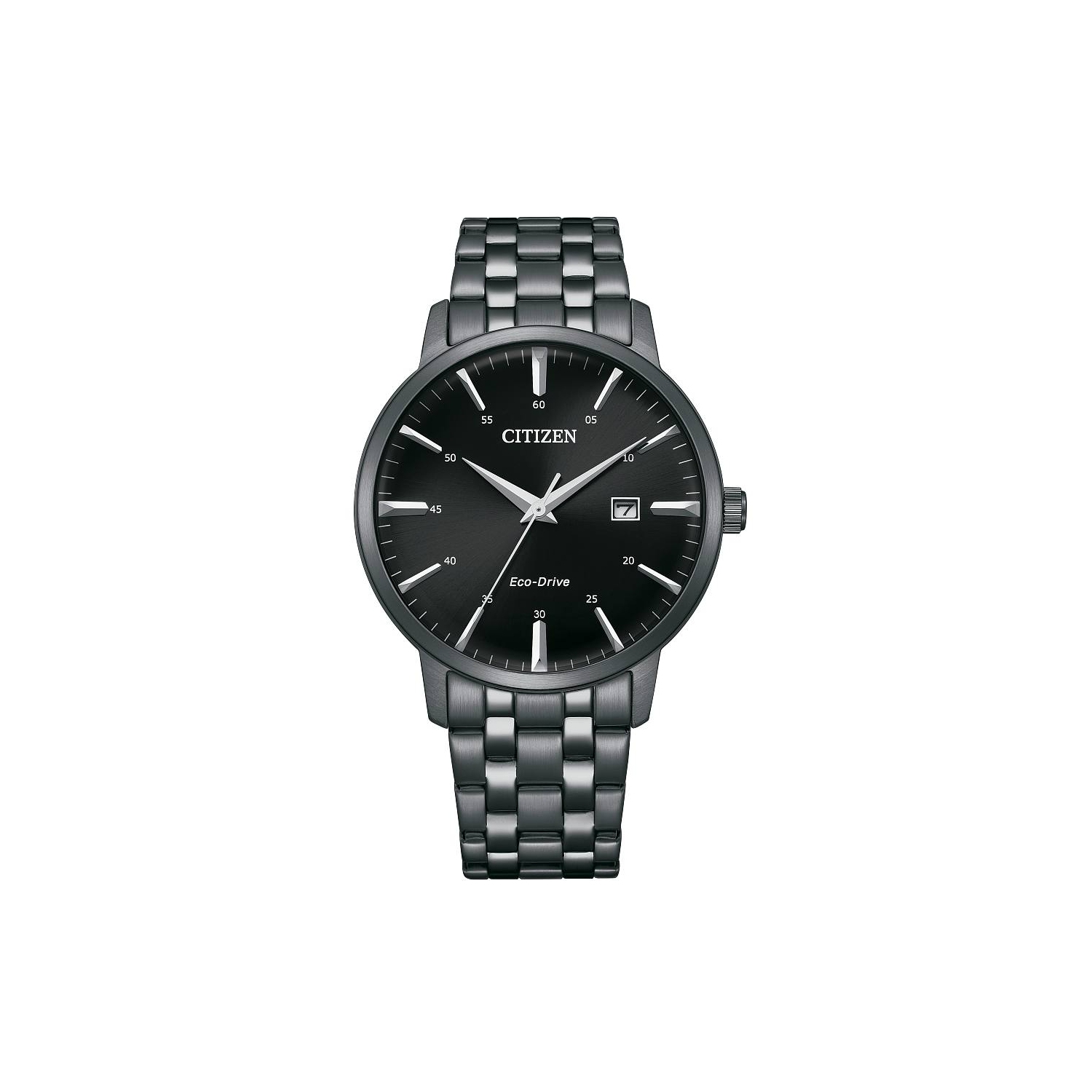Citizen Mens Garrison Eco-Drive Watch 40mm Black Stainless Steel Case and Bracelet with Black Dial