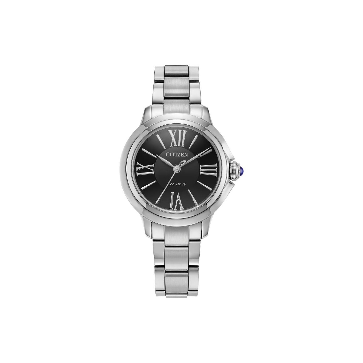 Montre pour femmes Eco-Drive L Ceci de Citizen 31,5&nbsp;mm avec boîtier et bracelet en acier inoxydable argenté et cadran noir