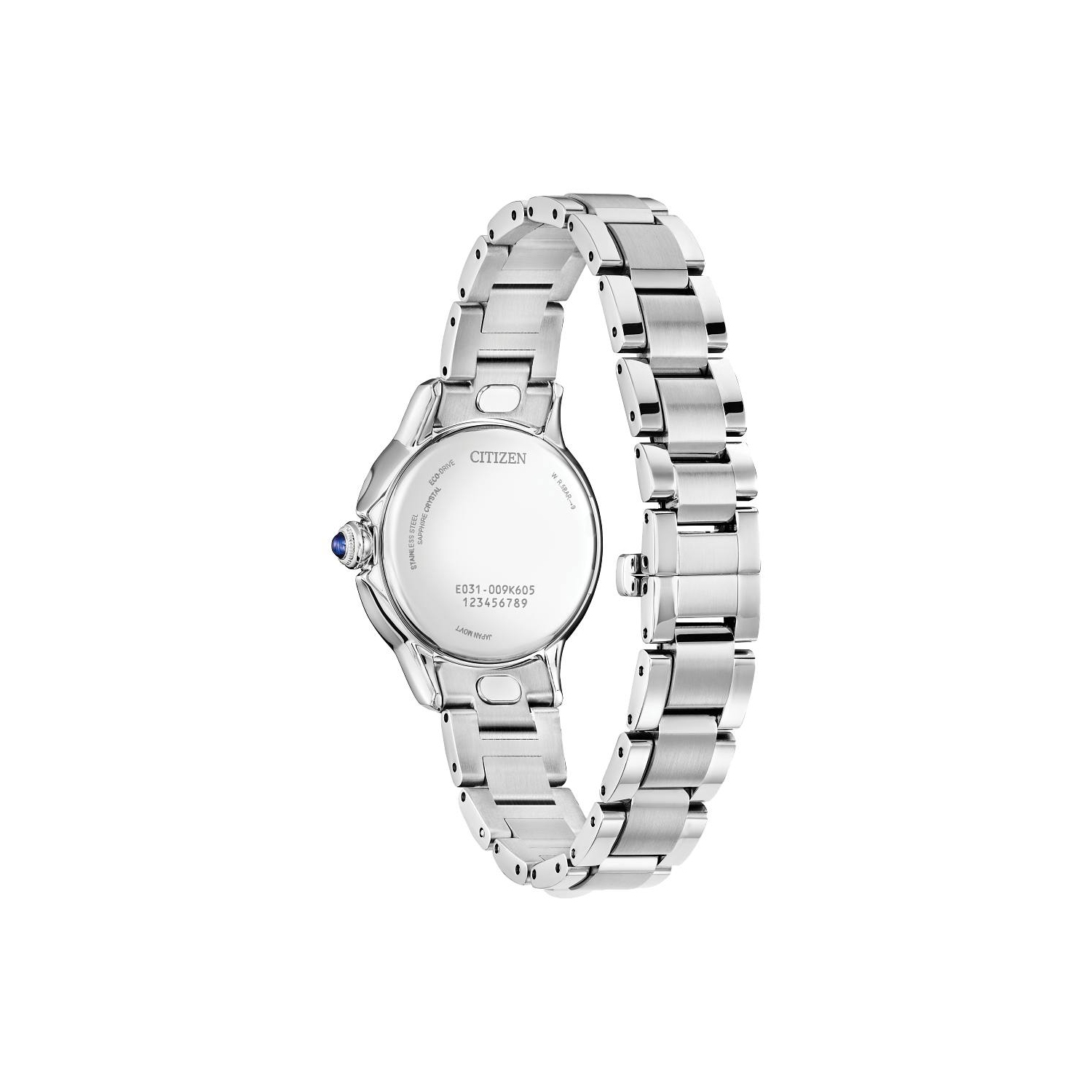 Montre pour femmes Eco-Drive L Ceci de Citizen 31,5&nbsp;mm avec boîtier et bracelet en acier inoxydable argenté et cadran noir