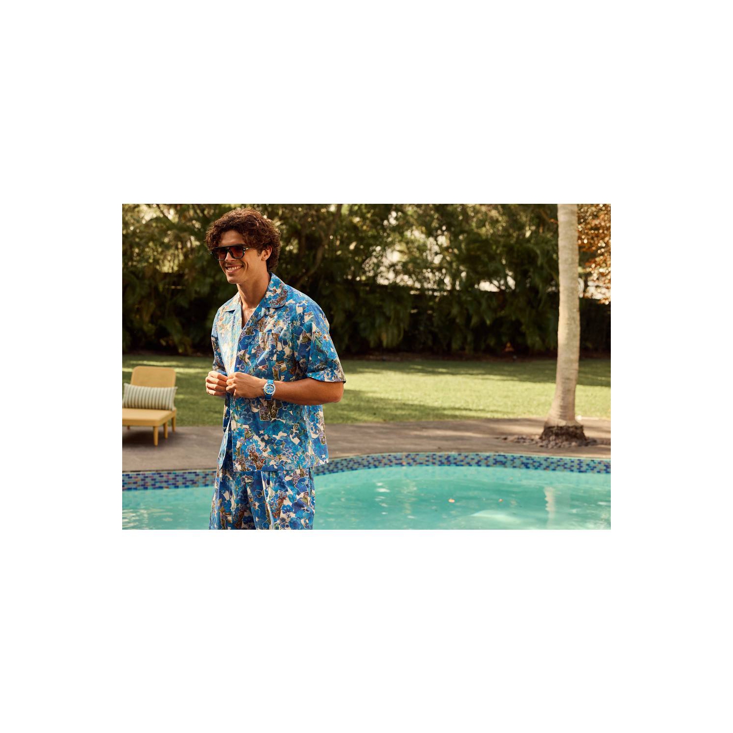 Montre à quartz pour hommes de Bulova avec tuba 41 mm, boîtier en céramique bleu, bracelet en caoutchouc bleu HNBR et cadran bleu