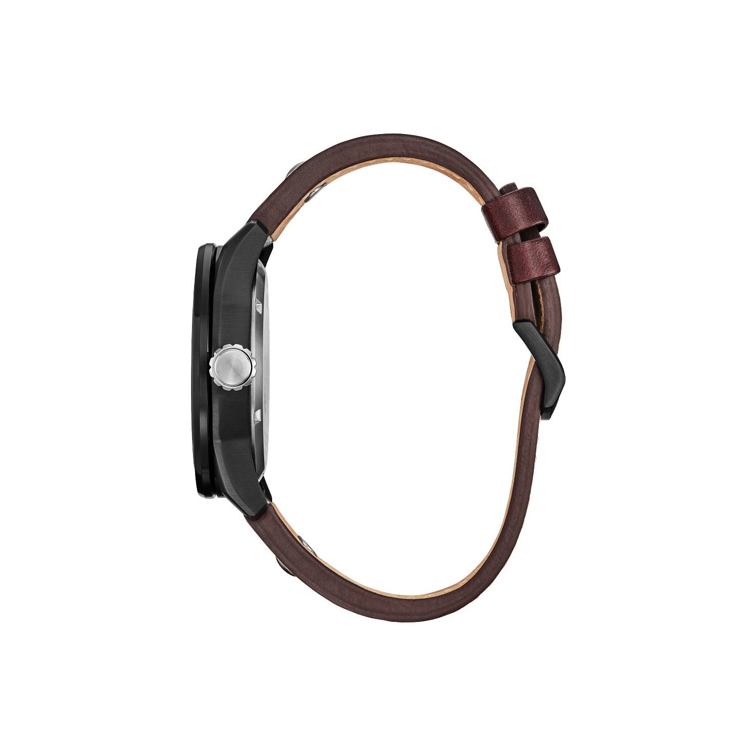 Star Wars Mens Tie Fighter and X Wing Eco-Drive Watch 45mm Black Stainless Steel Case Brown Leather Strap with Black Dial