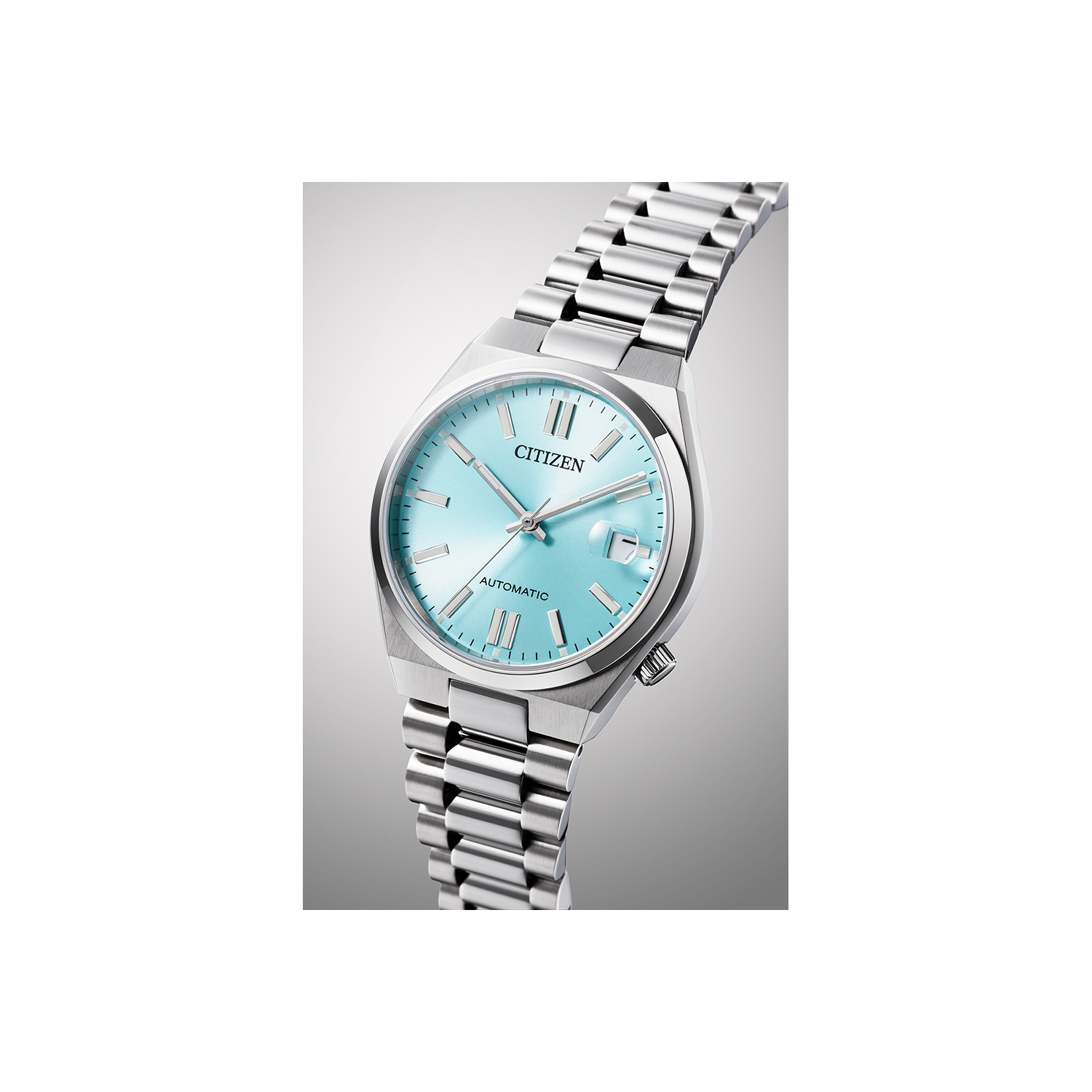 Citizen Unisex Tsuyosa 37Mm Automatic Watch 37mm Silver-Tone Stainless Steel Case and Bracelet with Aqua Dial