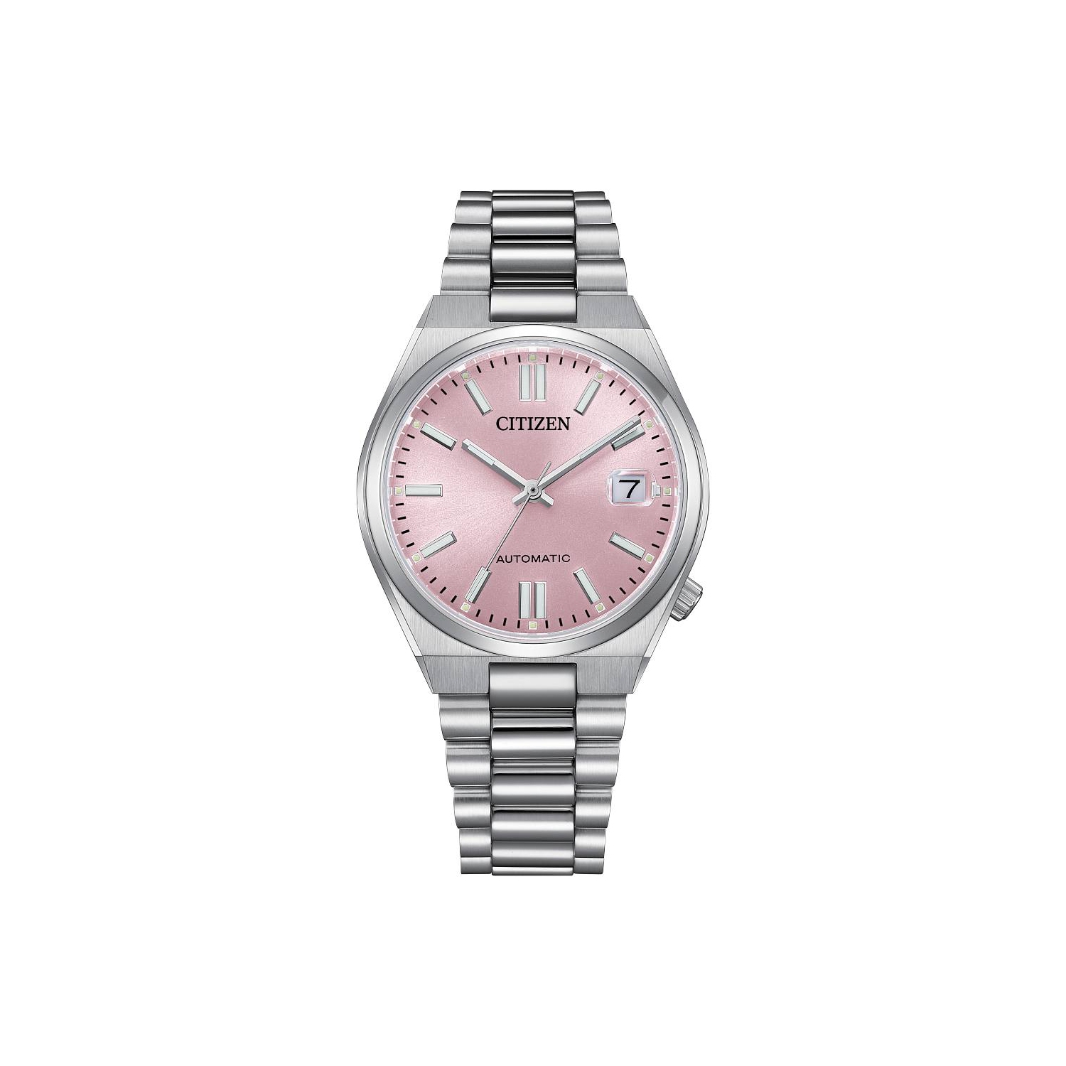 Citizen Unisex Tsuyosa 37Mm Automatic Watch 37mm Silver-Tone Stainless Steel Case and Bracelet with Pink Dial