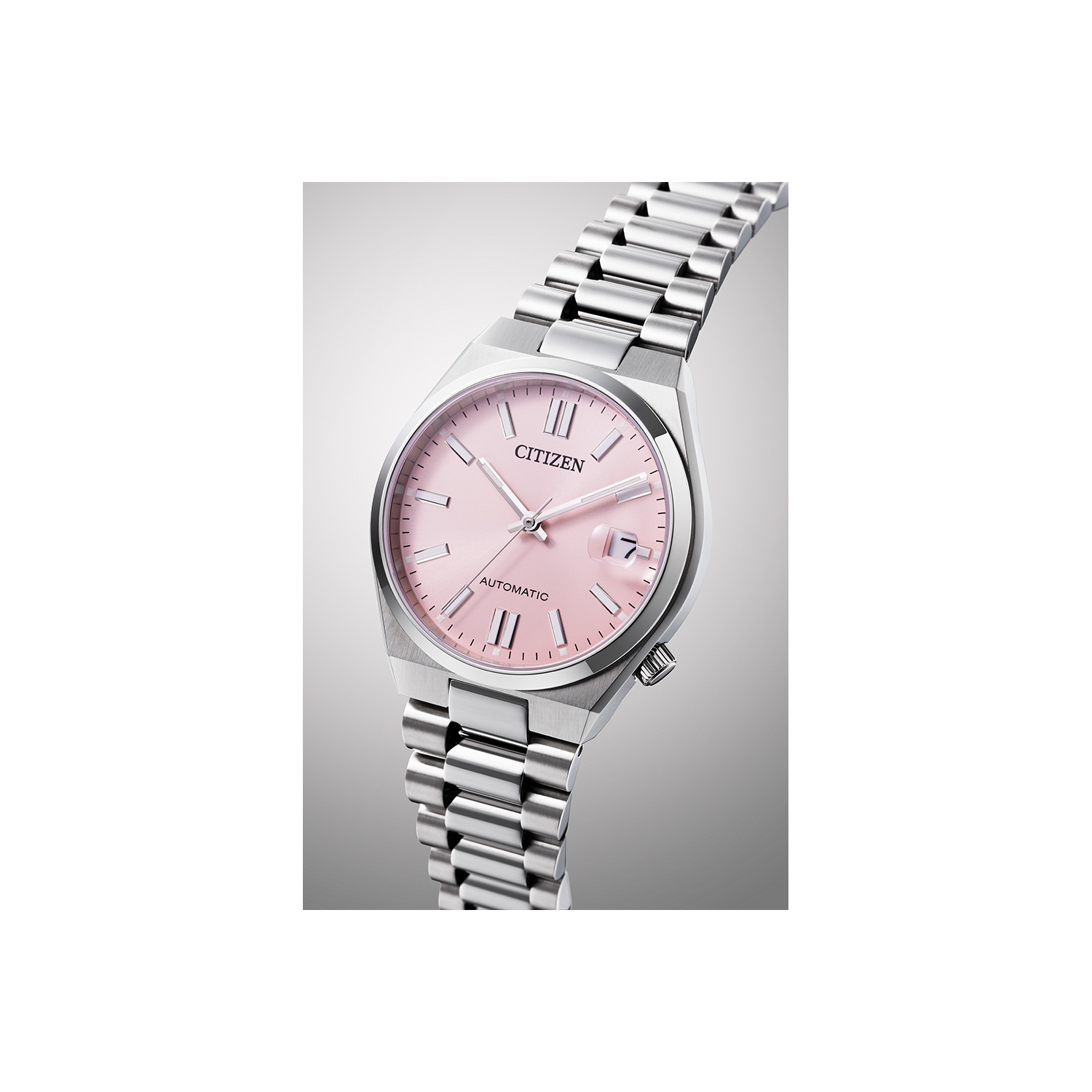 Citizen Unisex Tsuyosa 37Mm Automatic Watch 37mm Silver-Tone Stainless Steel Case and Bracelet with Pink Dial