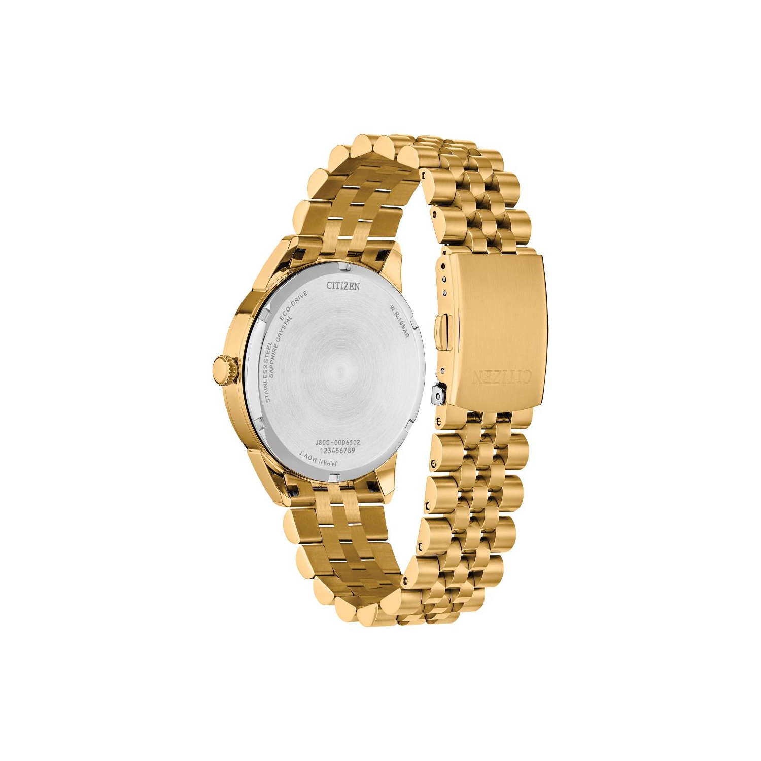 Citizen Mens Rolan Eco-Drive Watch 40.5mm Gold-Tone Stainless Steel Case and Bracelet with Grey Dial