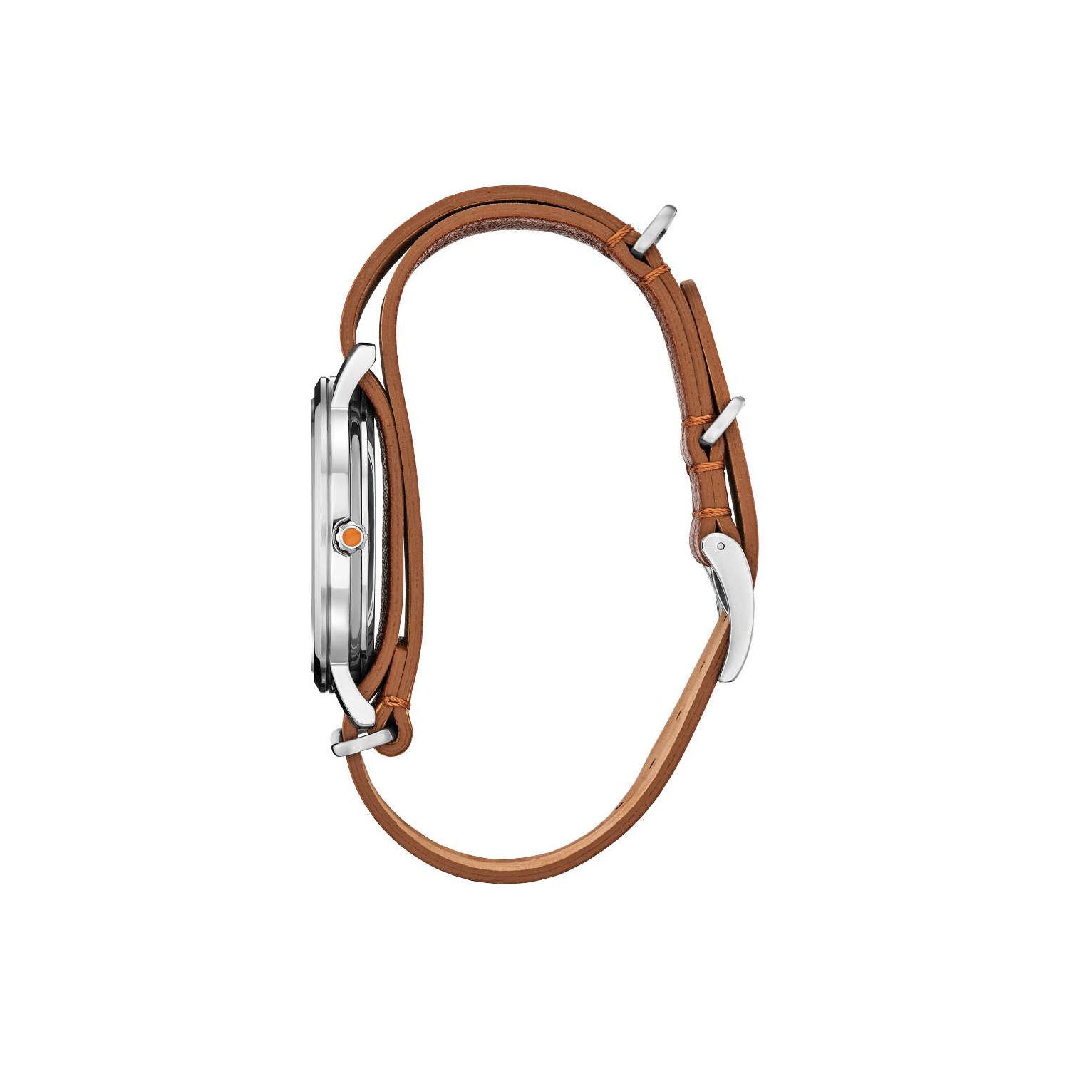 Star Wars Mens Ahsoka Tano Eco-Drive Watch 40.5mm Silver-Tone Stainless Steel Case Brown Leather Strap with Blue Dial