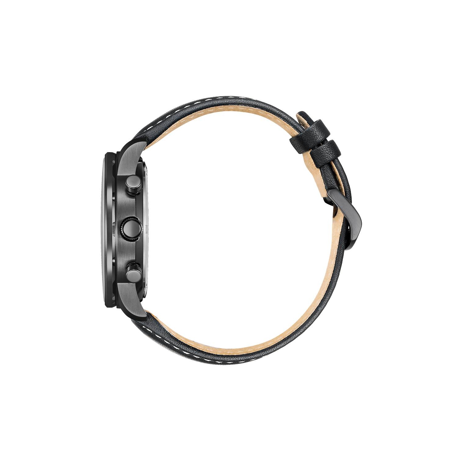 Montre sport sport décontractée Eco-Drive pour hommes de Citizen 44&nbsp;mm avec boîtier inox noir bracelet cuir noir et cadran vert