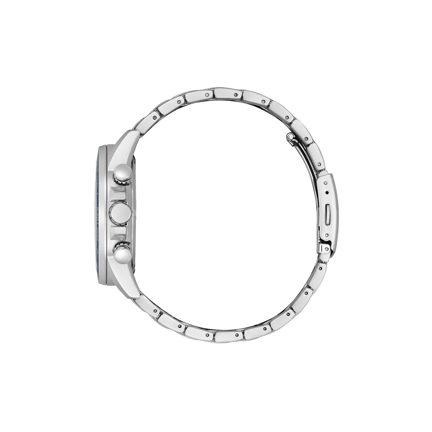 Montre pour hommes Eco-Drive 44&nbsp;mm de Citizen avec boîtier et bracelet en acier inoxydable argenté et cadran bleu