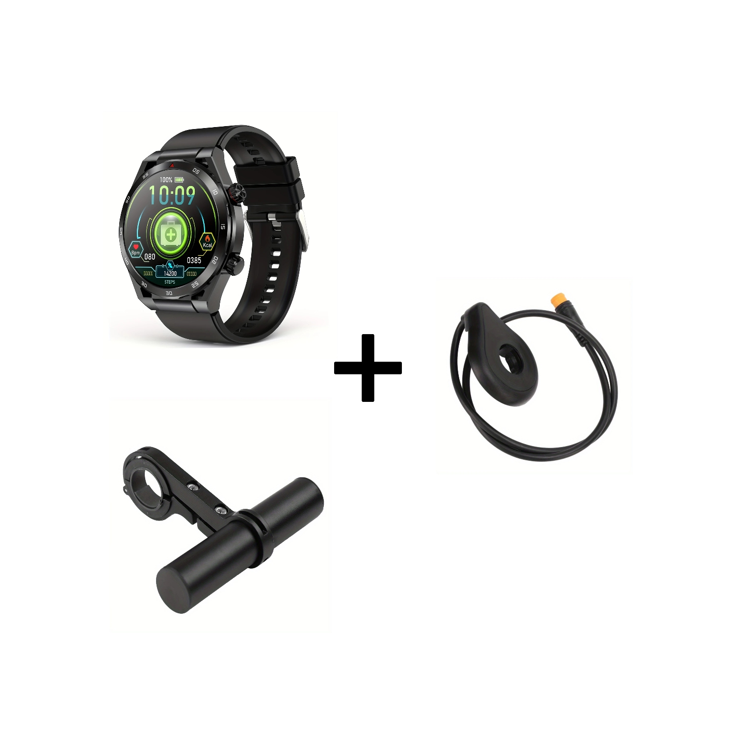 Montre intelligente pour hommes avec fonctions de mise en forme, support pour téléphone et lampe et capteur de pédale pour vélo électrique