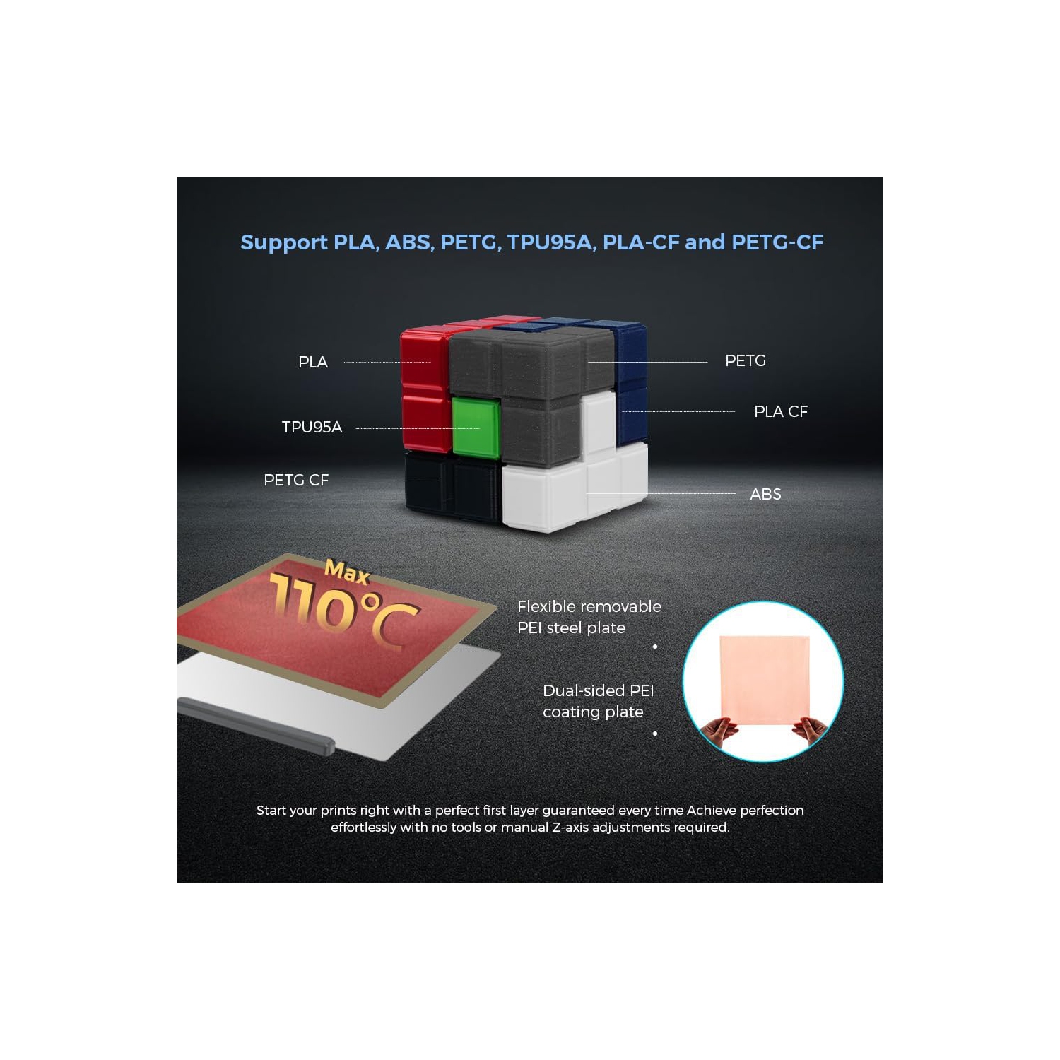 Imprimante 3D Adventurer 5&nbsp;M de Flashforge avec écran et port 600&nbsp;mm/s haute vitesse