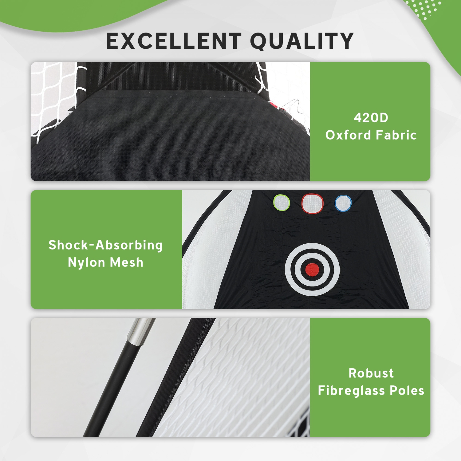 10 filet de golf 6&nbsp;pi de Soozier pour la conduite dans la cour, filet d'entraînement d'élan/d'écaillage de golf à cibles multiples, aide