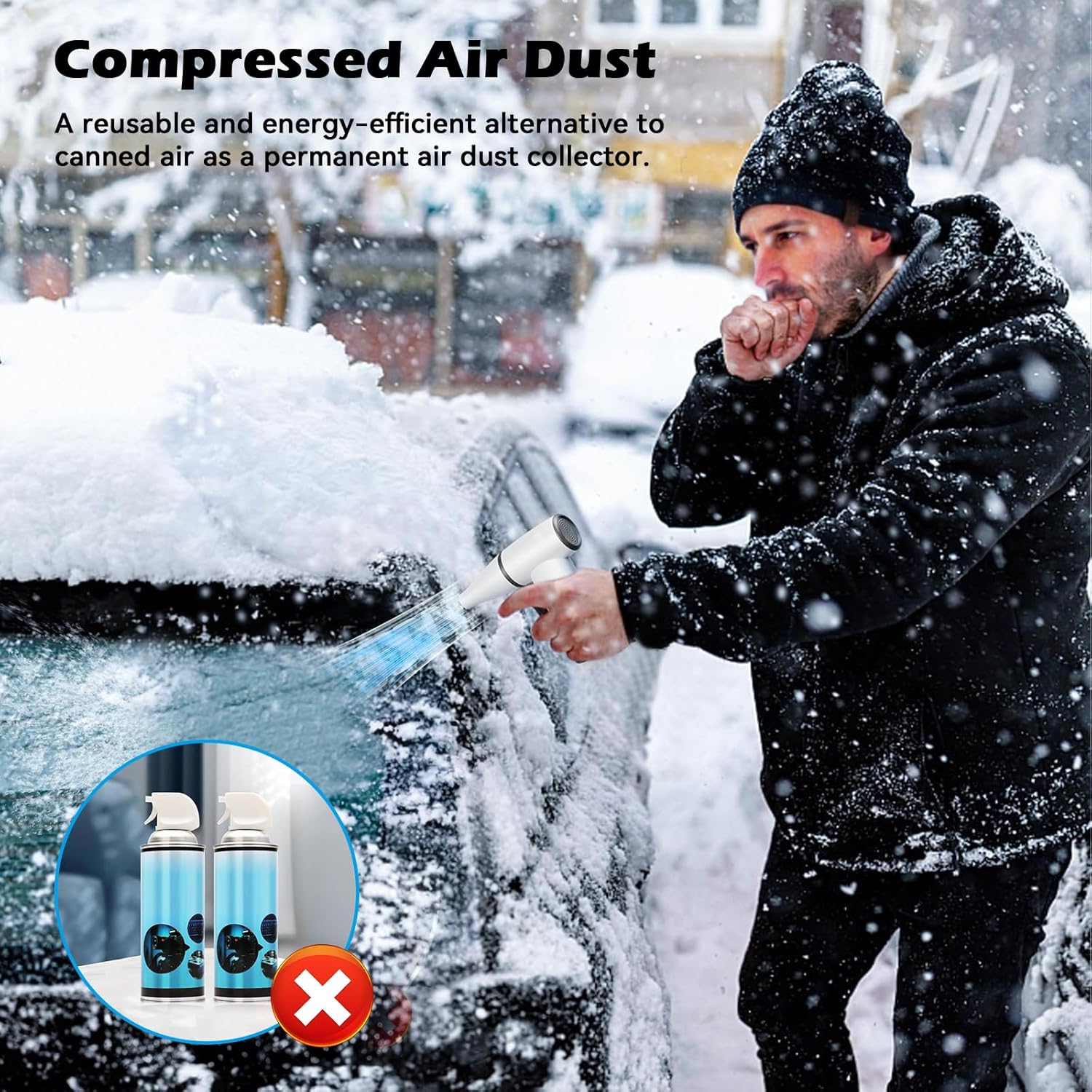 Portable Turbo Fan,Handheld Compressed Air Duster,Cordless Air Dust Collector,Electric Air Blower with 4 Modes,Cordless Duster for Computer Keyboards