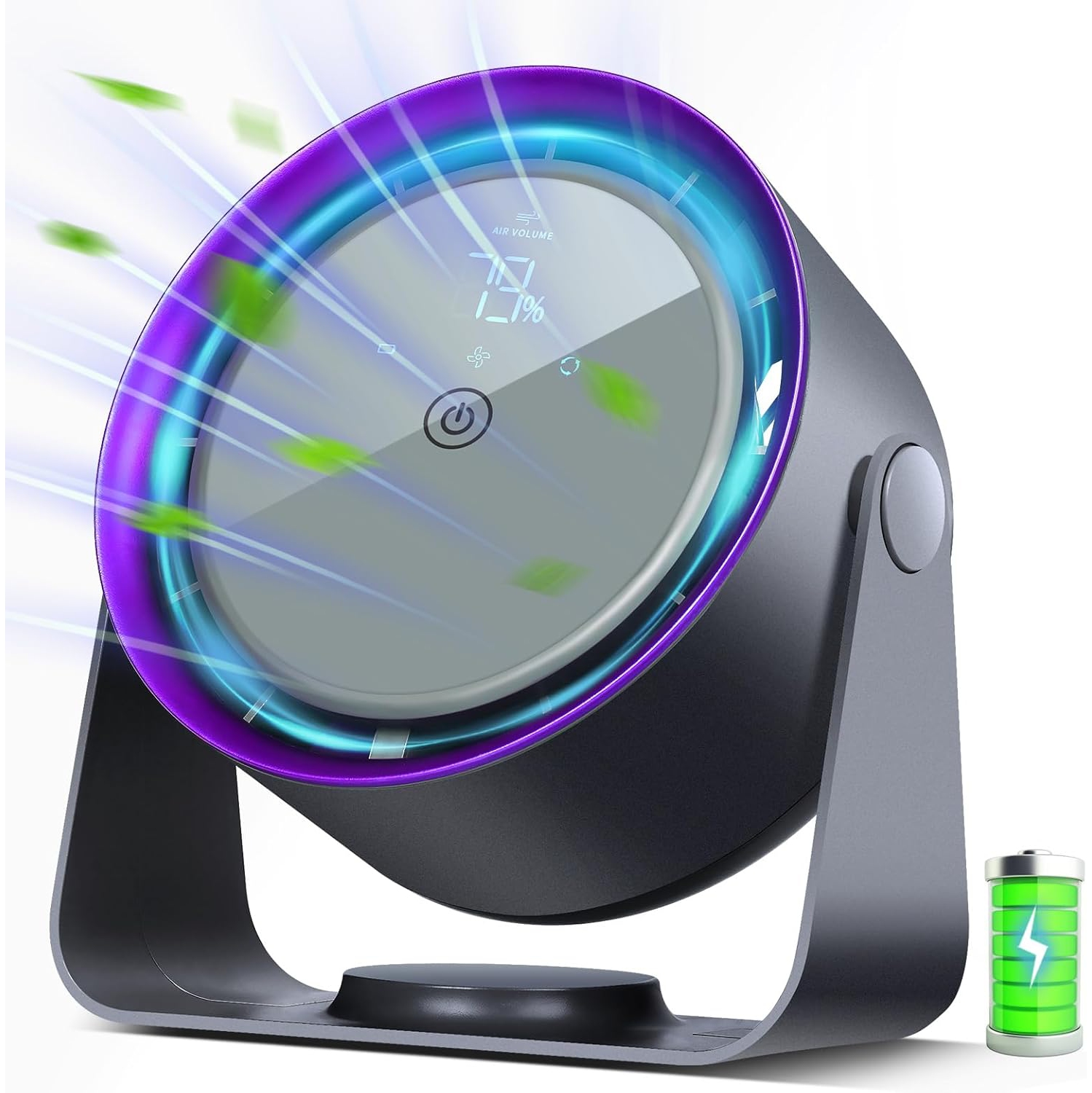 Rechargeable Desk Fan,5-Speed Strong Airflow Table Fan,Portable USB Powered Fan for Office Bedroom Kitchen Travel Camping