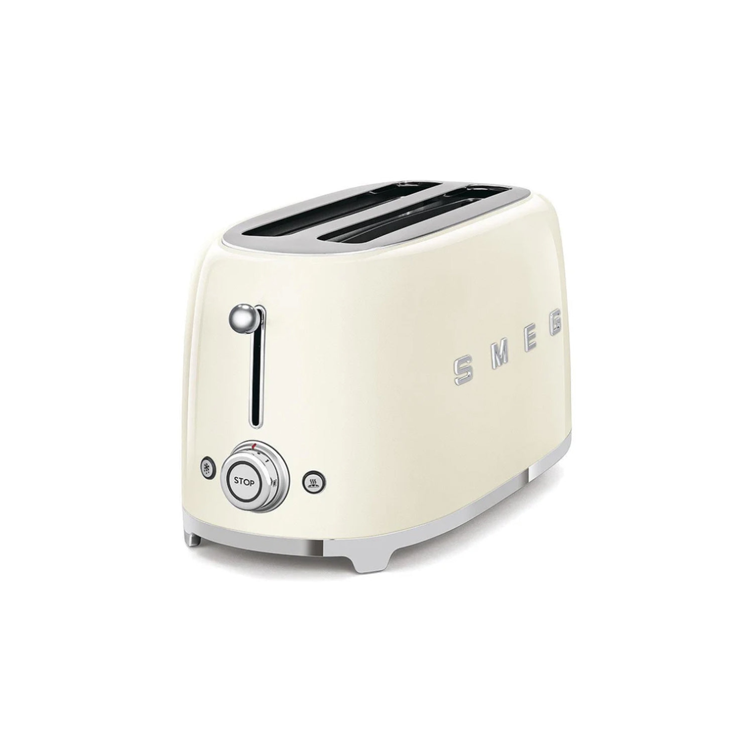 Boîte ouverte - TSF02CRUS Grille-pain long rétro à 2 tranches de la gamme Années 50 de Smeg - Crème