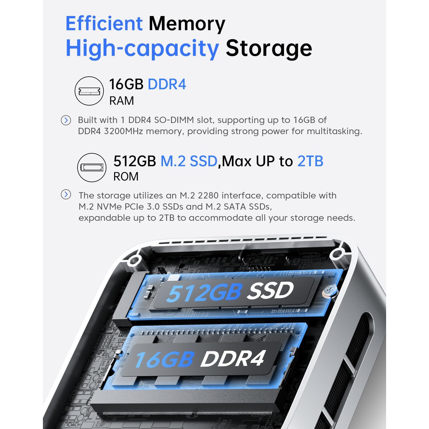 ACEMAGIC V1 Mini PC with Intel 12th Gen N97, Windows 11 Small Desktop PC 16GB DDR4 512GB SSD, Support 4K UHD, Wi-Fi, Bluetooth, Gigabit Ethernet