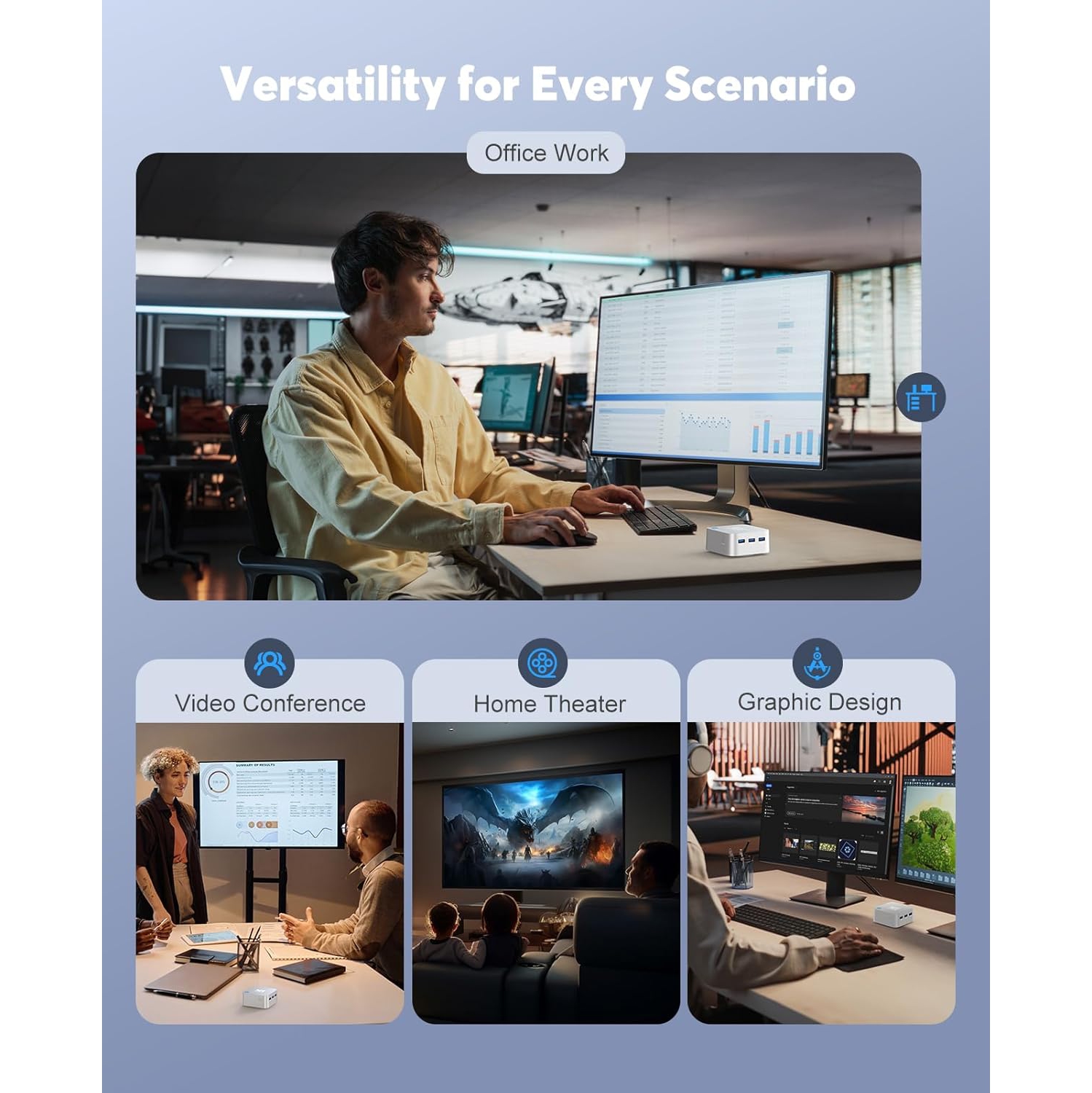 ACEMAGIC V1 Mini PC with Intel 12th Gen N97, Windows 11 Small Desktop PC 16GB DDR4 512GB SSD, Support 4K UHD, Wi-Fi, Bluetooth, Gigabit Ethernet