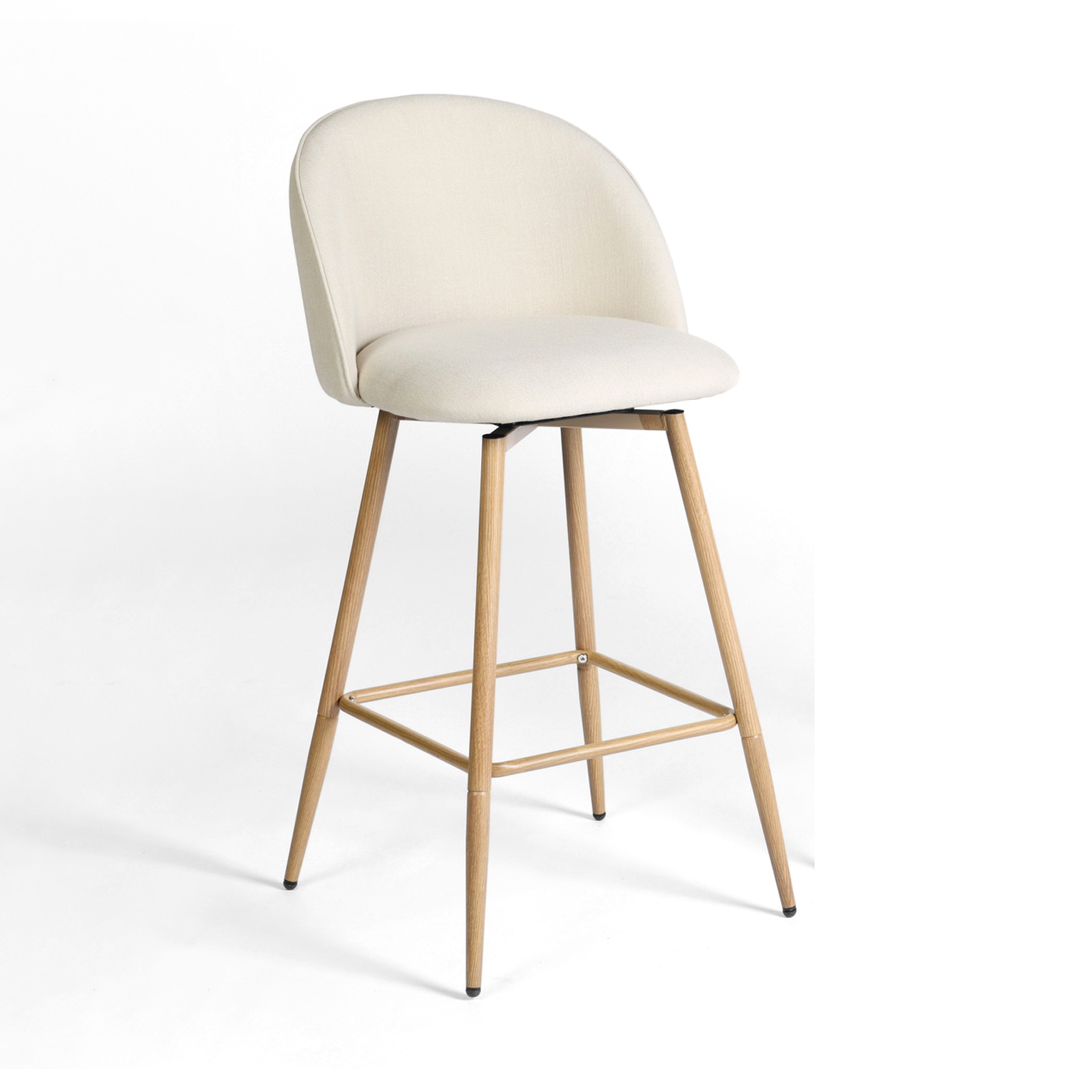 Tabourets de bar pivotants à hauteur de comptoir en tissu de 26 po Casa de Homy - Beige Ensemble de 2